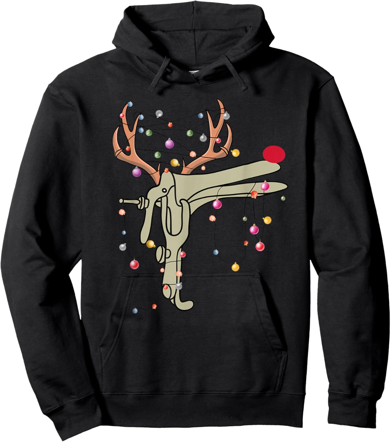 Reindeer Speculum Nurse Funny Christmas OBGYN Nurse Party Hoodie - Hoodie | Black