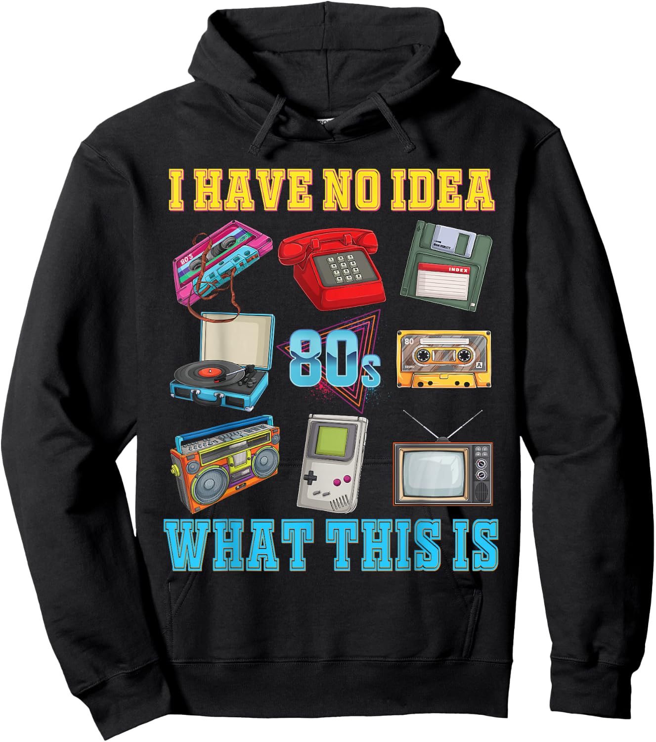 I Have No Idea What This is Kids 70s 80s 90s Theme Outfit Hoodie - Hoodie | Black