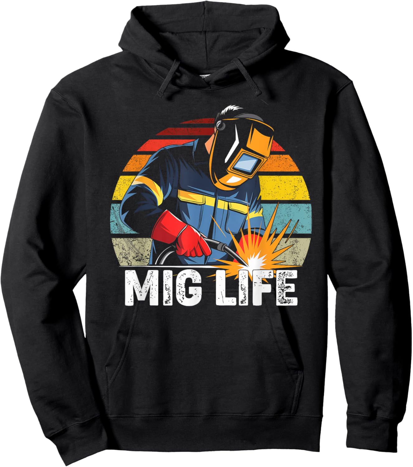 Mig Welder Shirt For Fathers Day Gift- Mig Life - Mig Welder Hoodie - Hoodie | Black