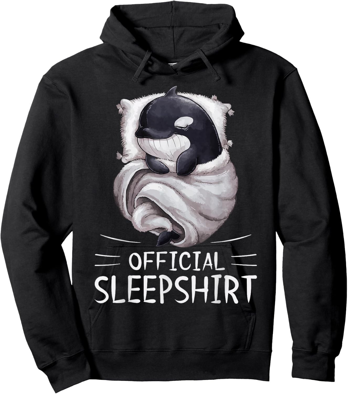 Orca Whale Animal Official Sleepshirt Pajamas Nightgown Hoodie - Hoodie | Black
