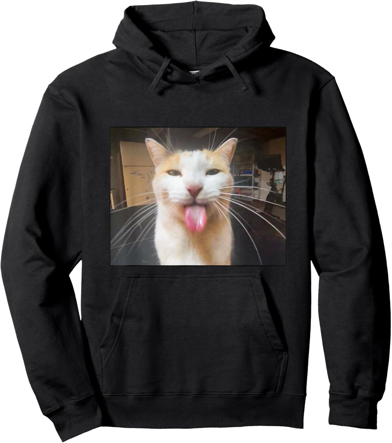 Silly Bleh Cat Meme Hoodie - Hoodie | Black