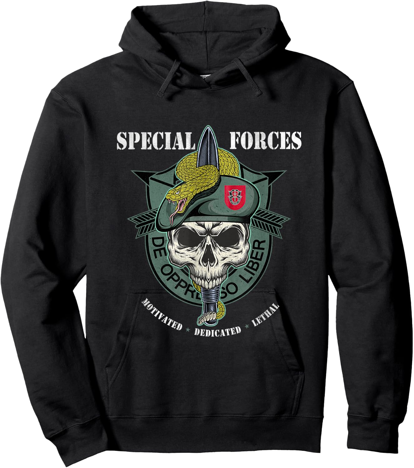 7th Special Forces Group De Oppresso Liber Military Veteran Hoodie - Hoodie | Black