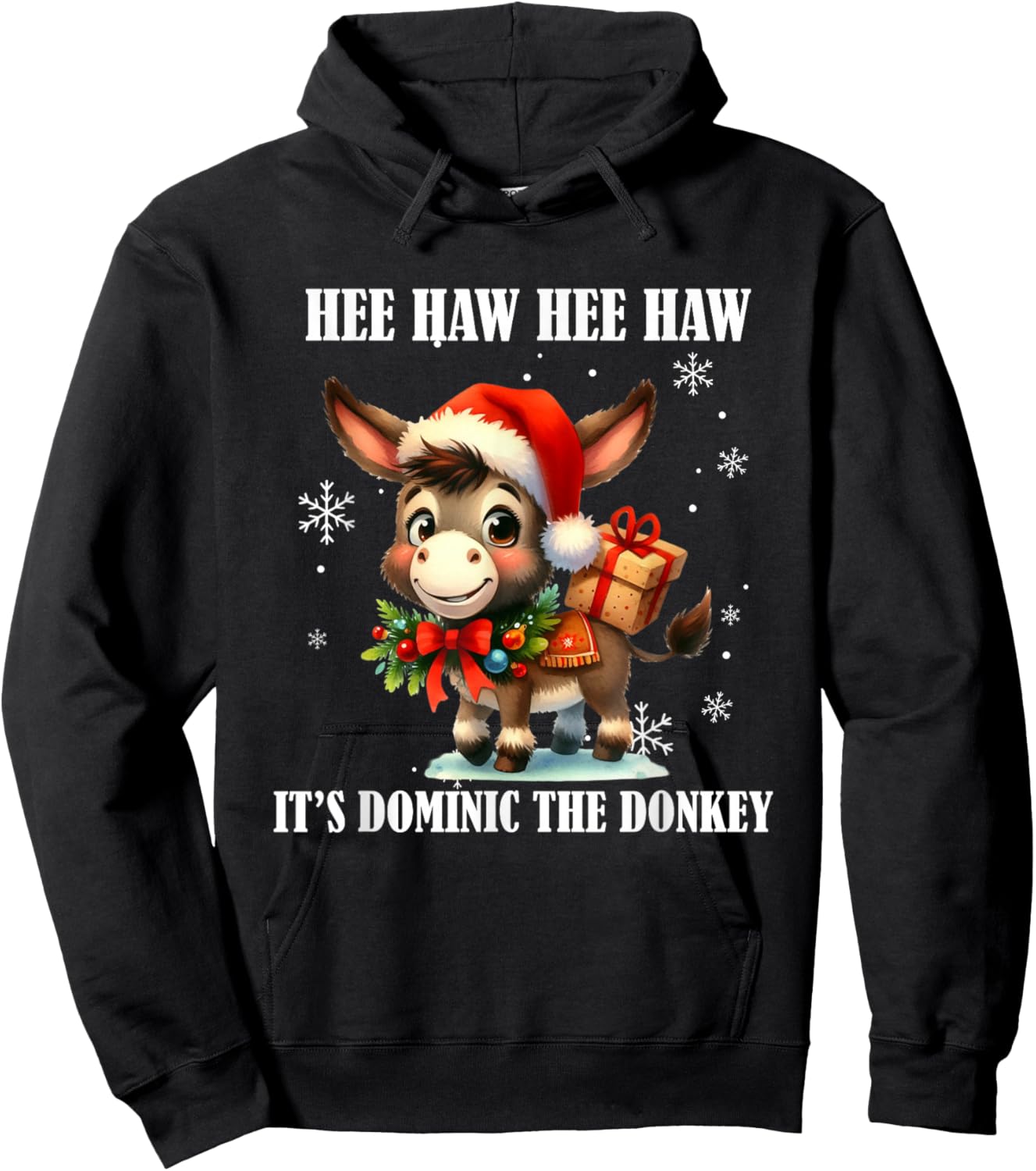 Fun Ugly Christmas Traditions Celebration Funny Christmas Italian Christmas Donkey Dominic The Donkey Hoodie - Hoodie | Black
