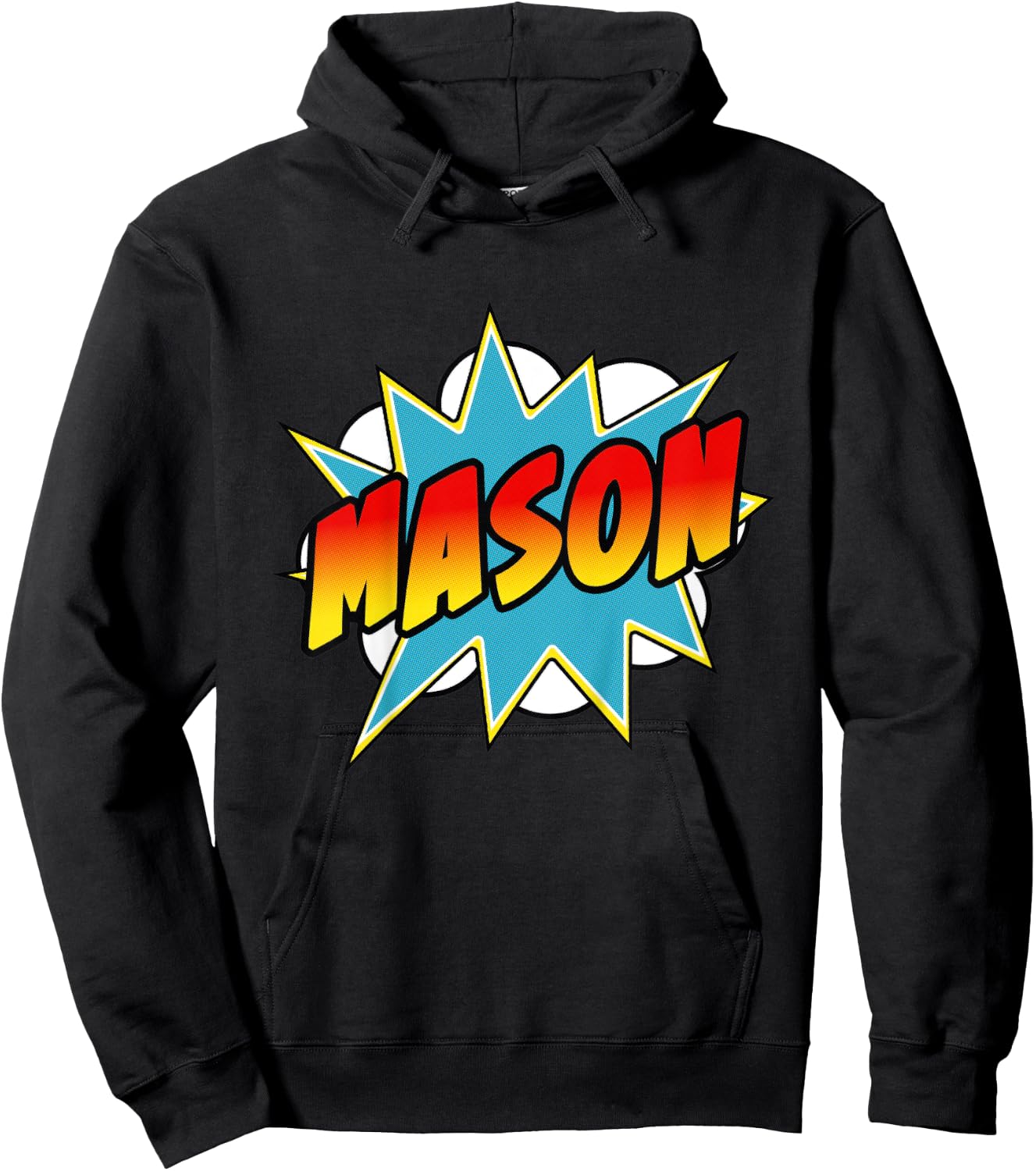Kids Boys Mason Comic Book Superhero Name Hoodie - Hoodie | Black