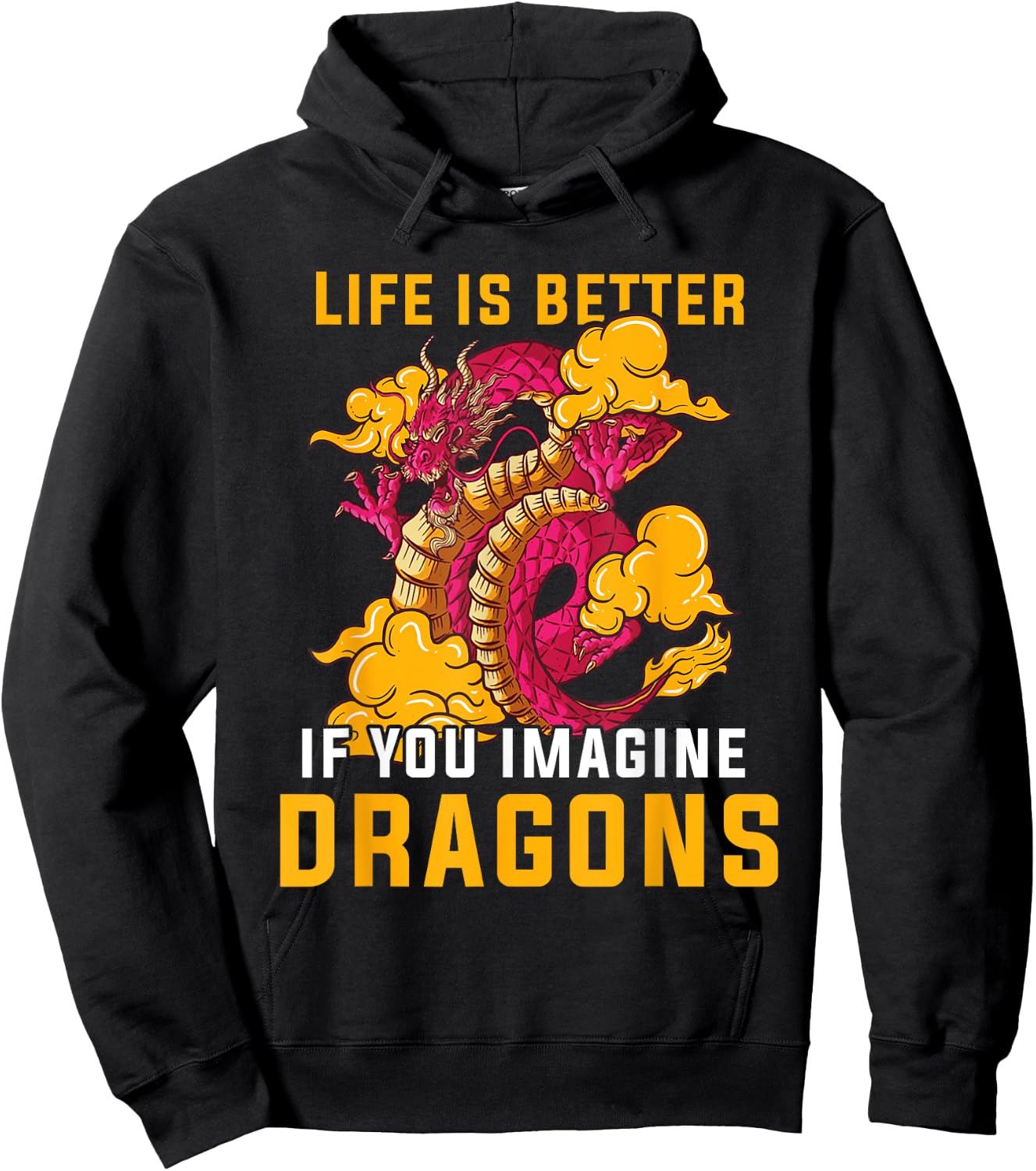 Dragon Creature Fire Fantasy Creature Magic Japanese Hoodie - Hoodie | Black