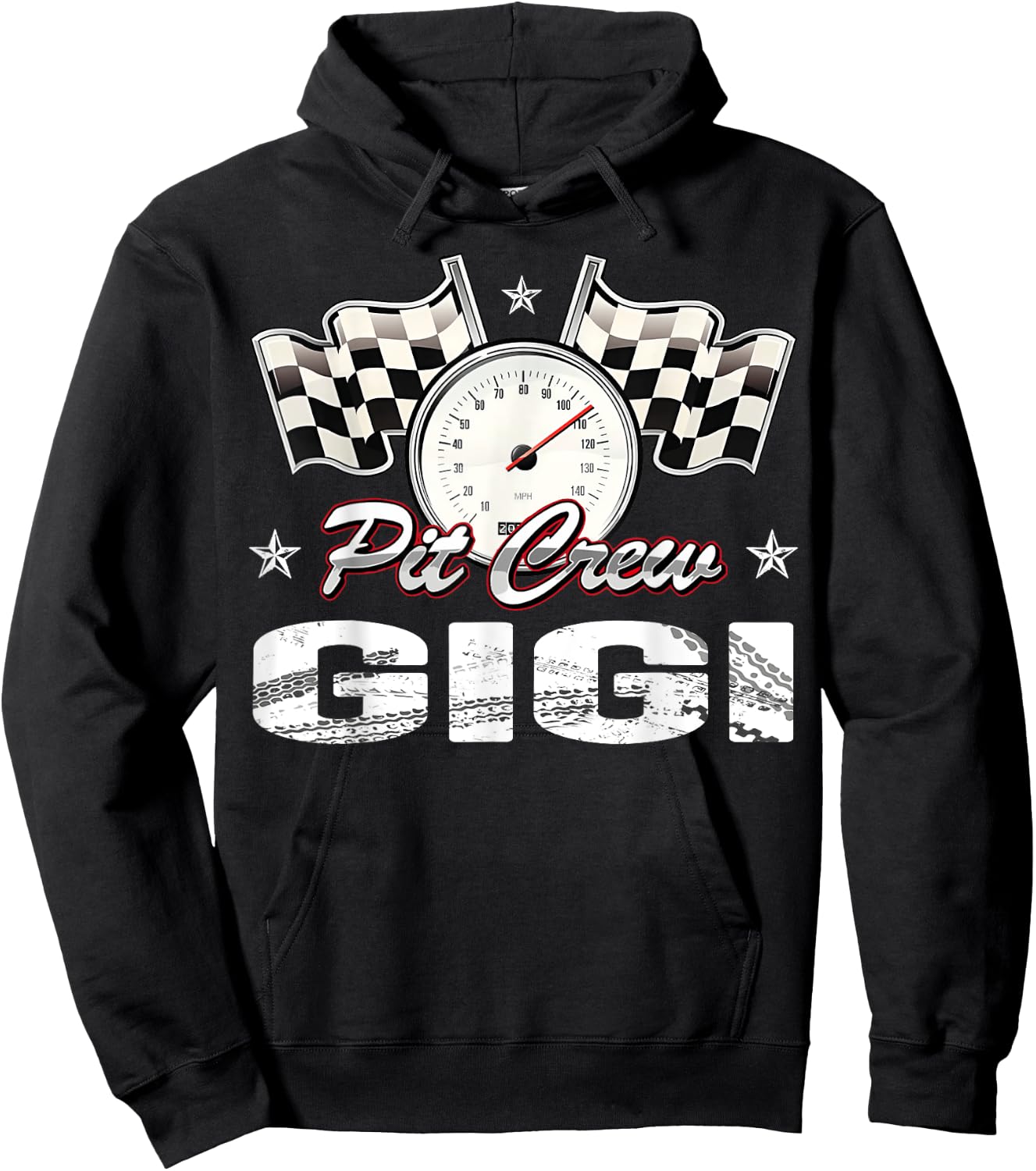 Pit Crew Gigi Race Car Birthday Racing Car Family Hoodie - Hoodie | Black