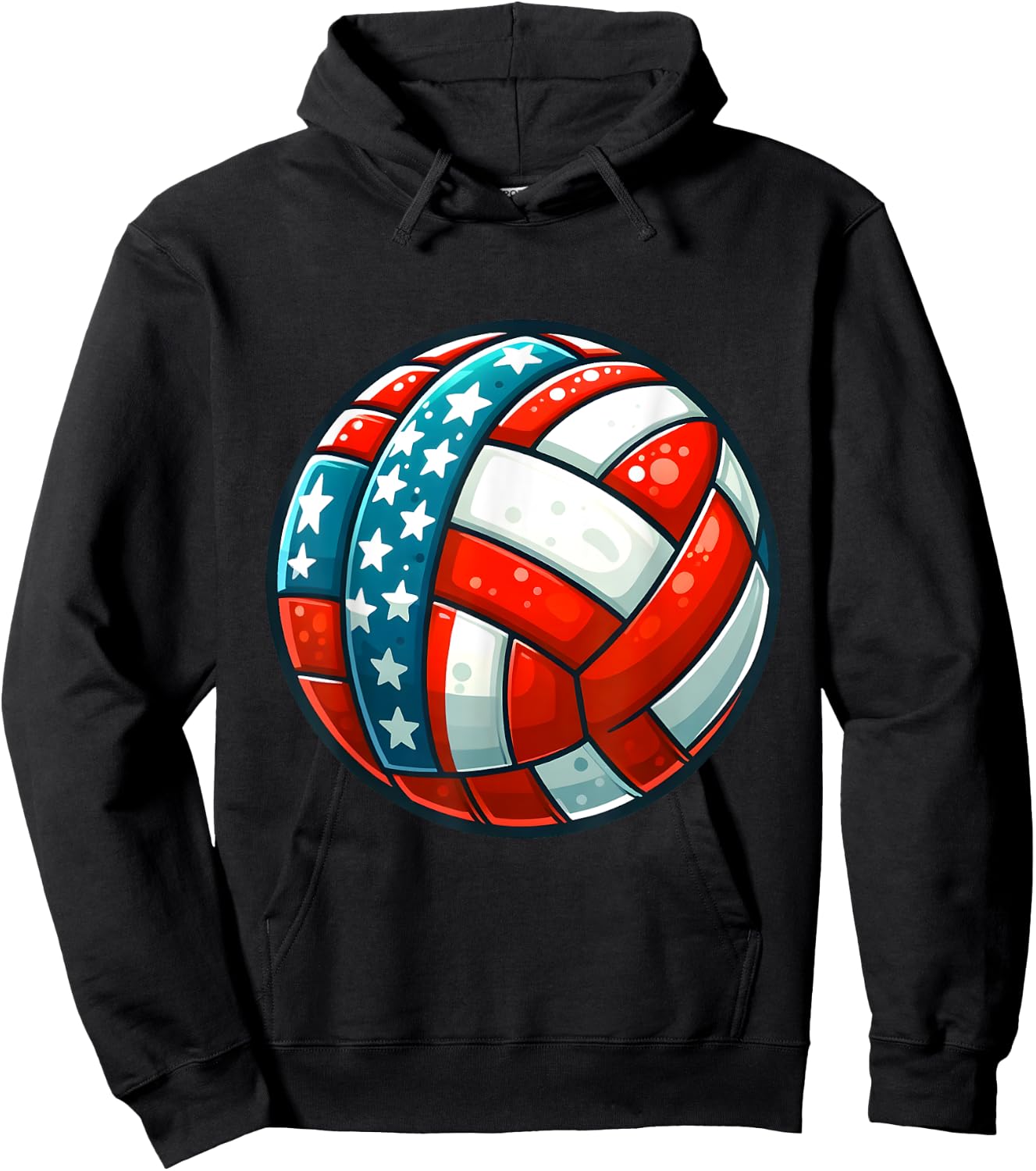 Volleyball Support Team Flag USA Beach American Women Kids Hoodie - Hoodie | Black