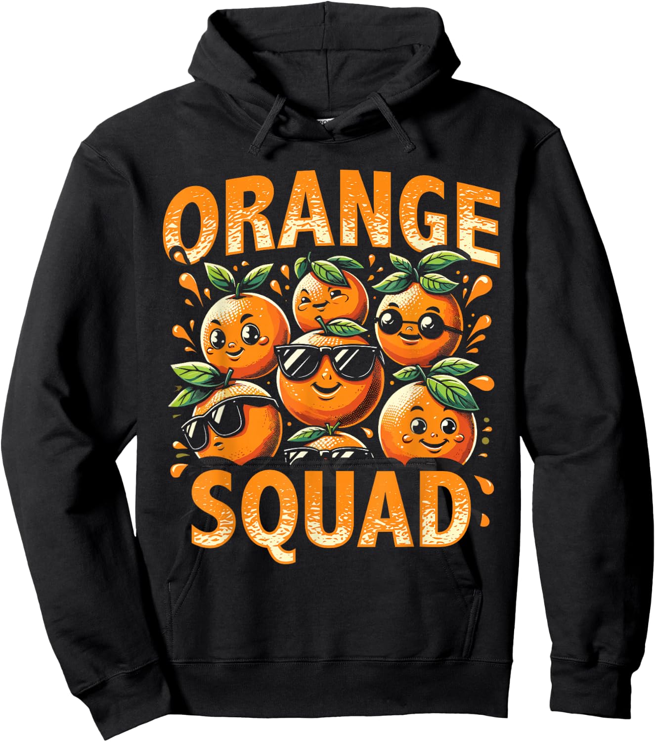 Summer Citrus Fruit Orange Squad Hoodie - Hoodie | Black