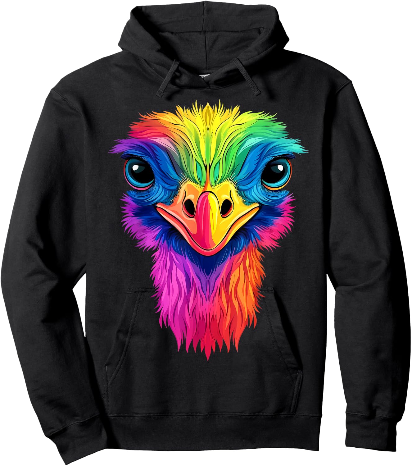 Colorful Ostrich African Wildlife Safari Animals Black Hoodie - Hoodie | Black