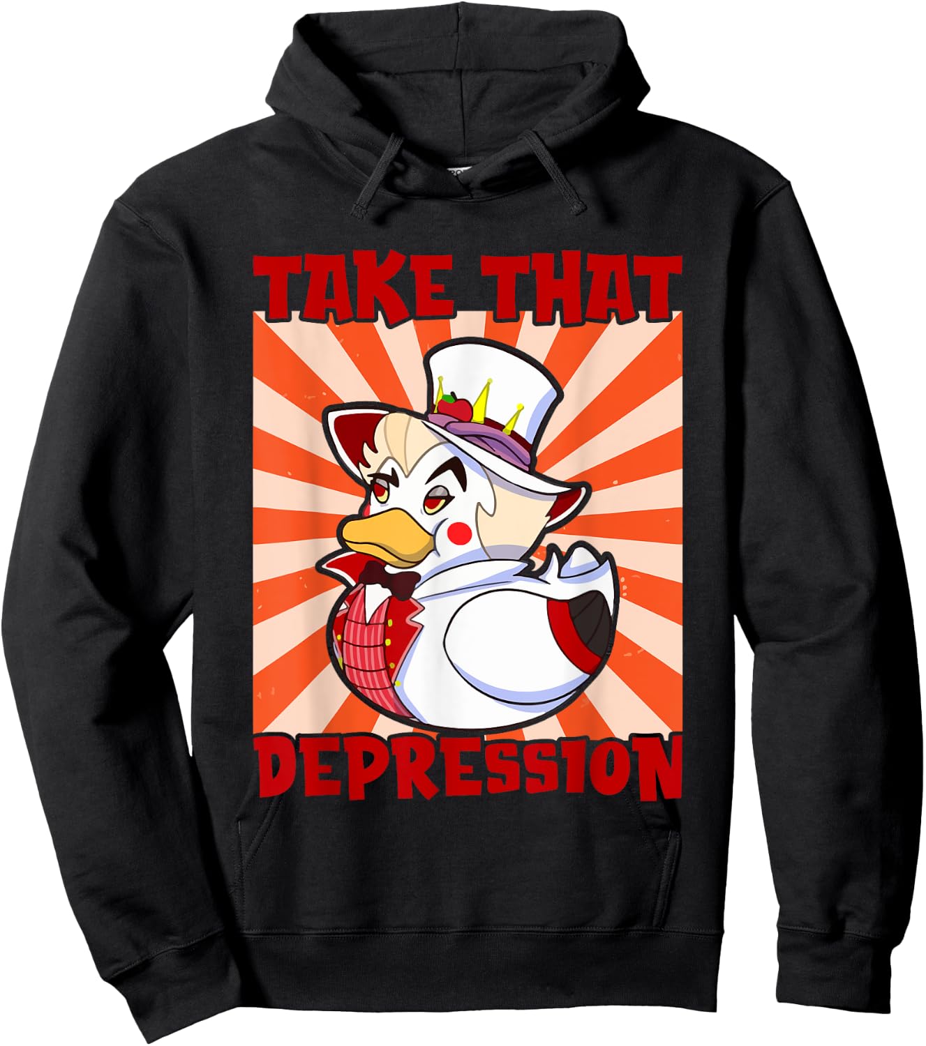 Take That Depression Duck, Duck Retro Vintage Hoodie - Hoodie | Black