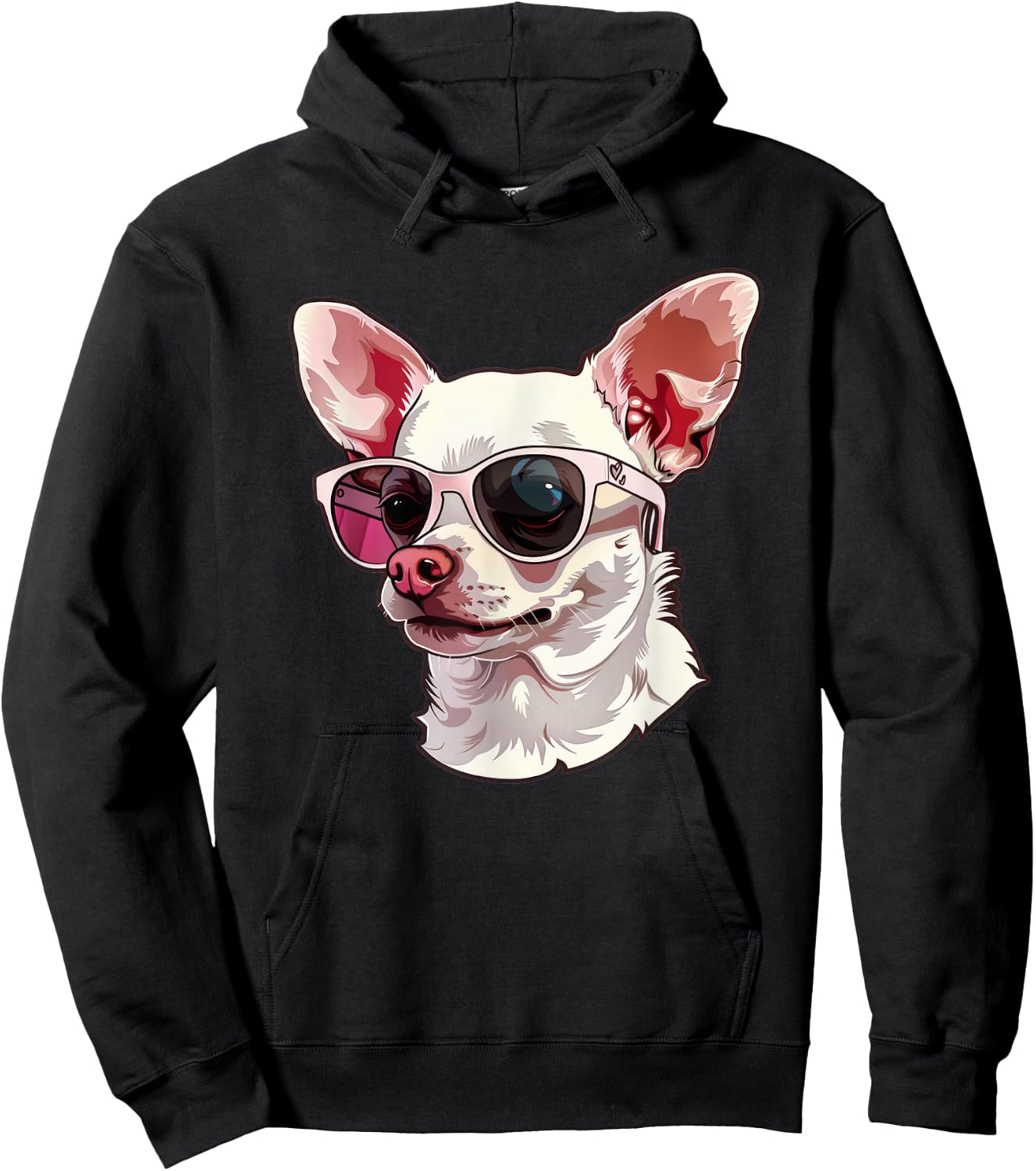 Cute Chihuahua Dog Sunglasses Men Women Kids Hoodie - Hoodie | Black