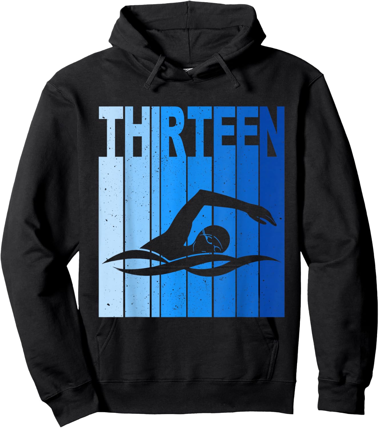 13th Birthday Swimming 13 Year Old Birthday Swimmer Hoodie - Hoodie | Black