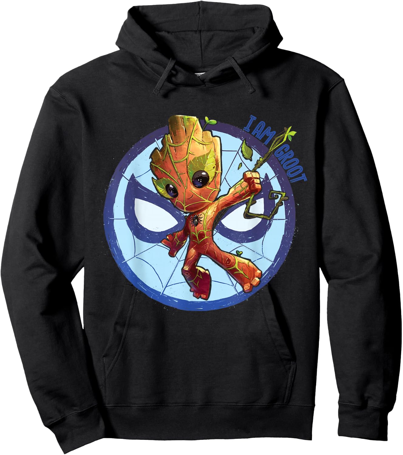 Marvel 85th Anniversary I Am Groot Spider-Man Impression Hoodie - Hoodie | Black