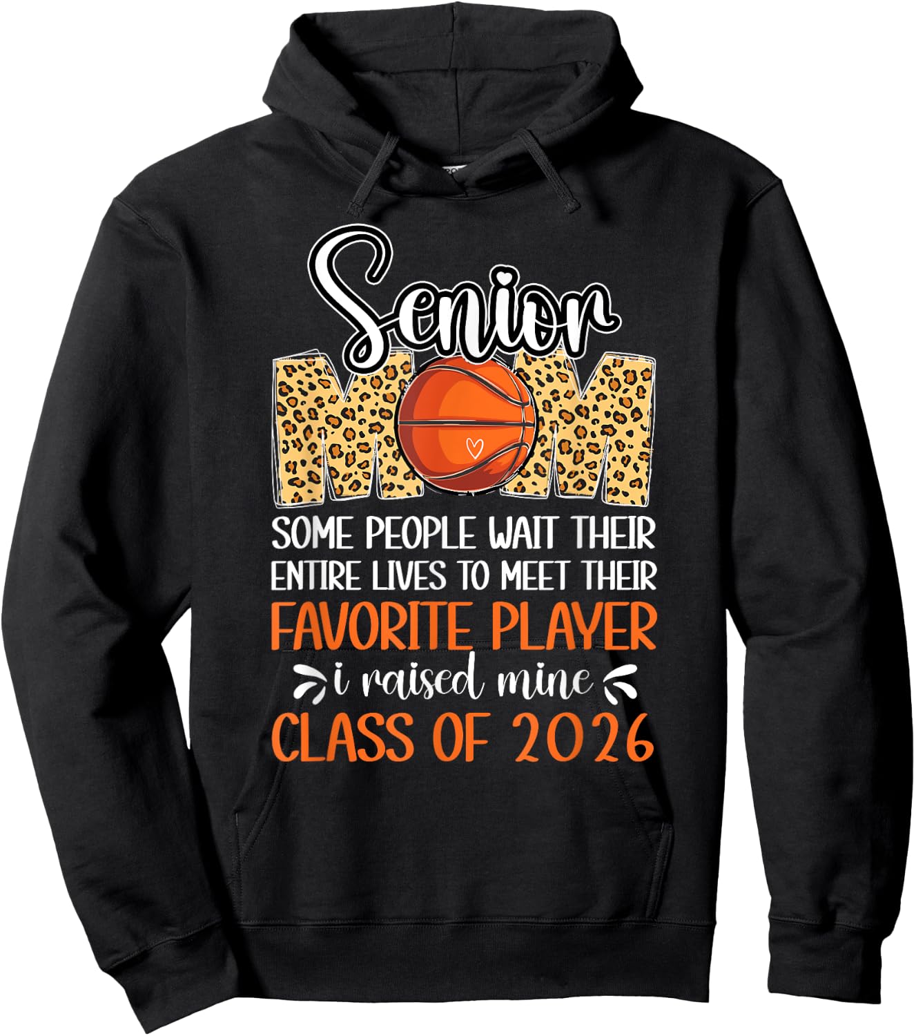 Basketball Senior Mom Class Of 2026 Basketball Senior Mother Hoodie - Hoodie | Black