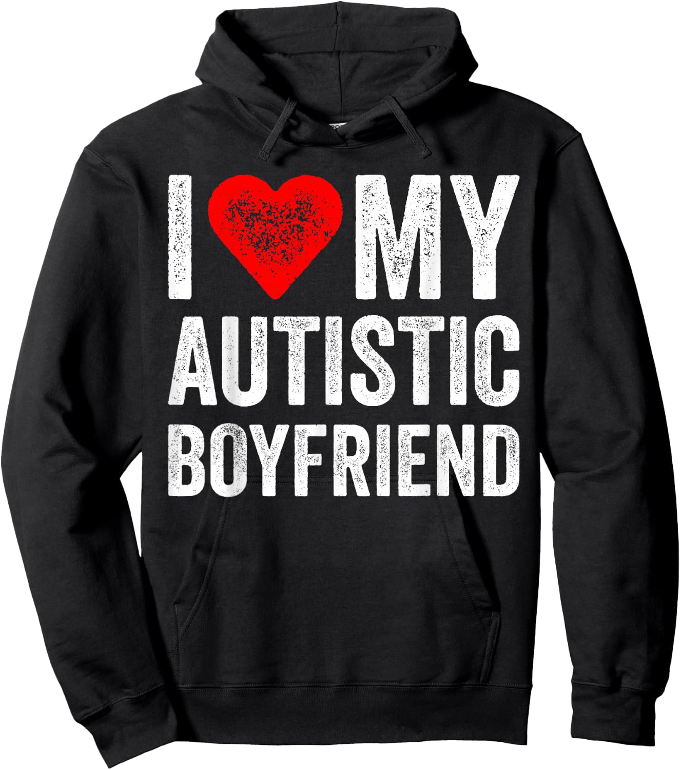 I Heart My Autistic Boyfriend I Love My Autistic Boyfriend Hoodie - Hoodie | Black
