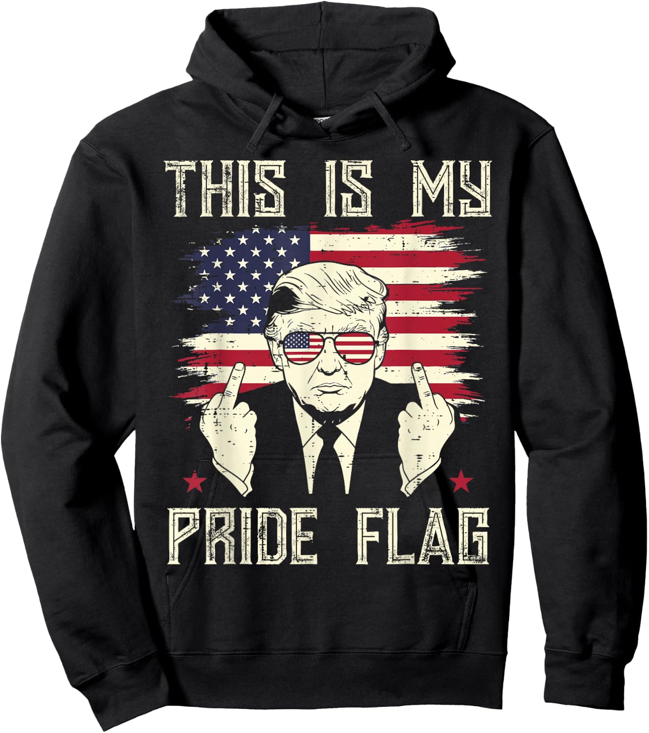 Funny American Flag USA 4th of July Patriotic Men Women Hoodie - Hoodie | Black