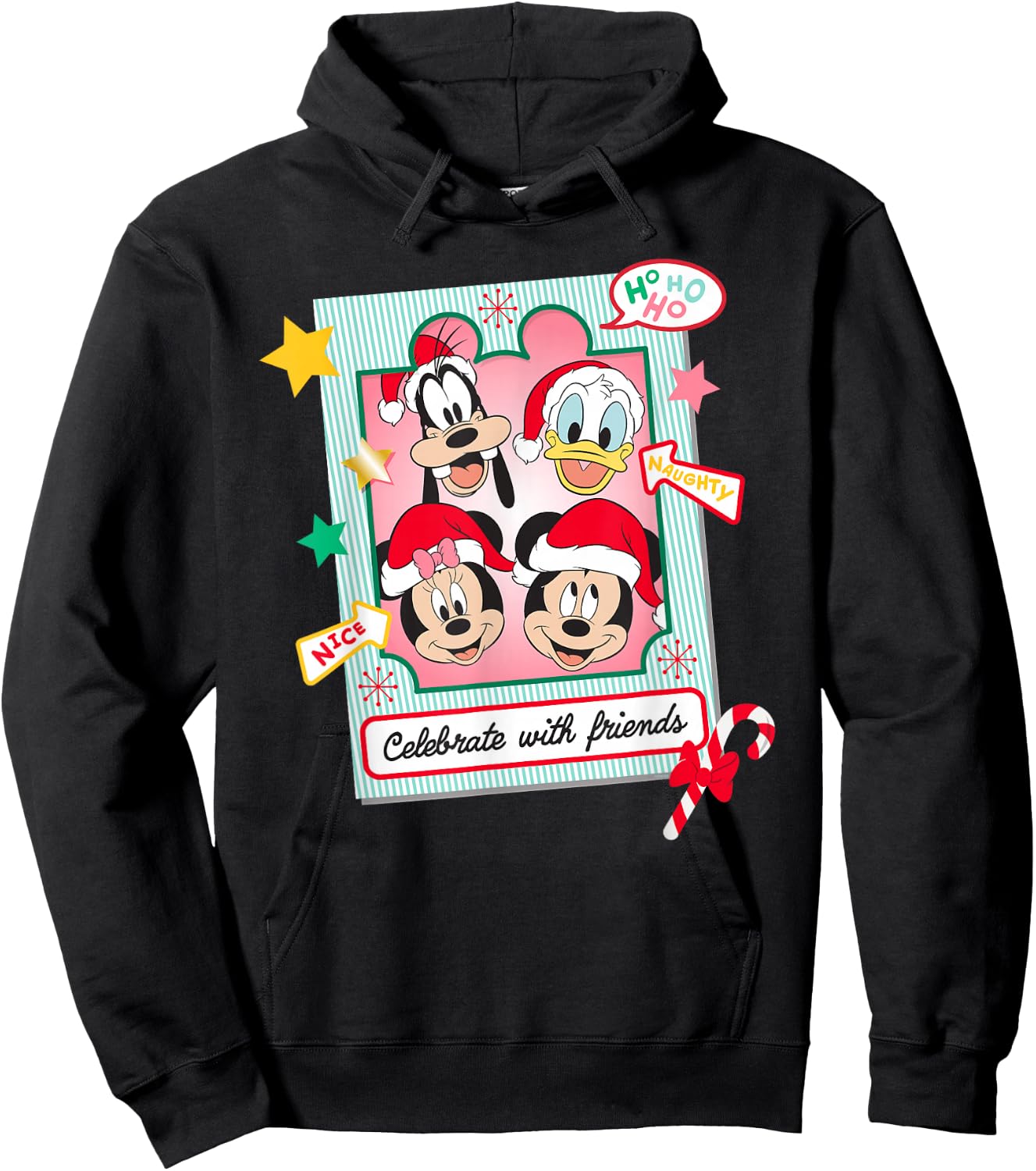 Disney Mickey Mouse & Pals Christmas Celebrate with Friends Hoodie - Hoodie | Black