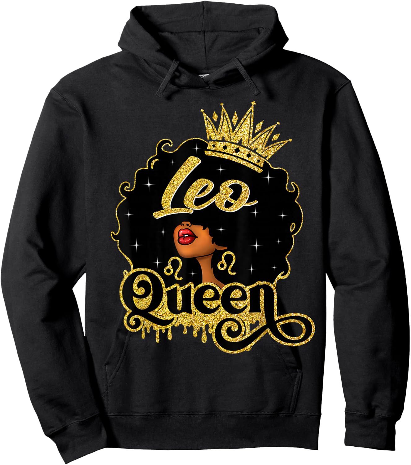 Leo Queen African American Afro Women It's My Birthday Hoodie - Hoodie | Black