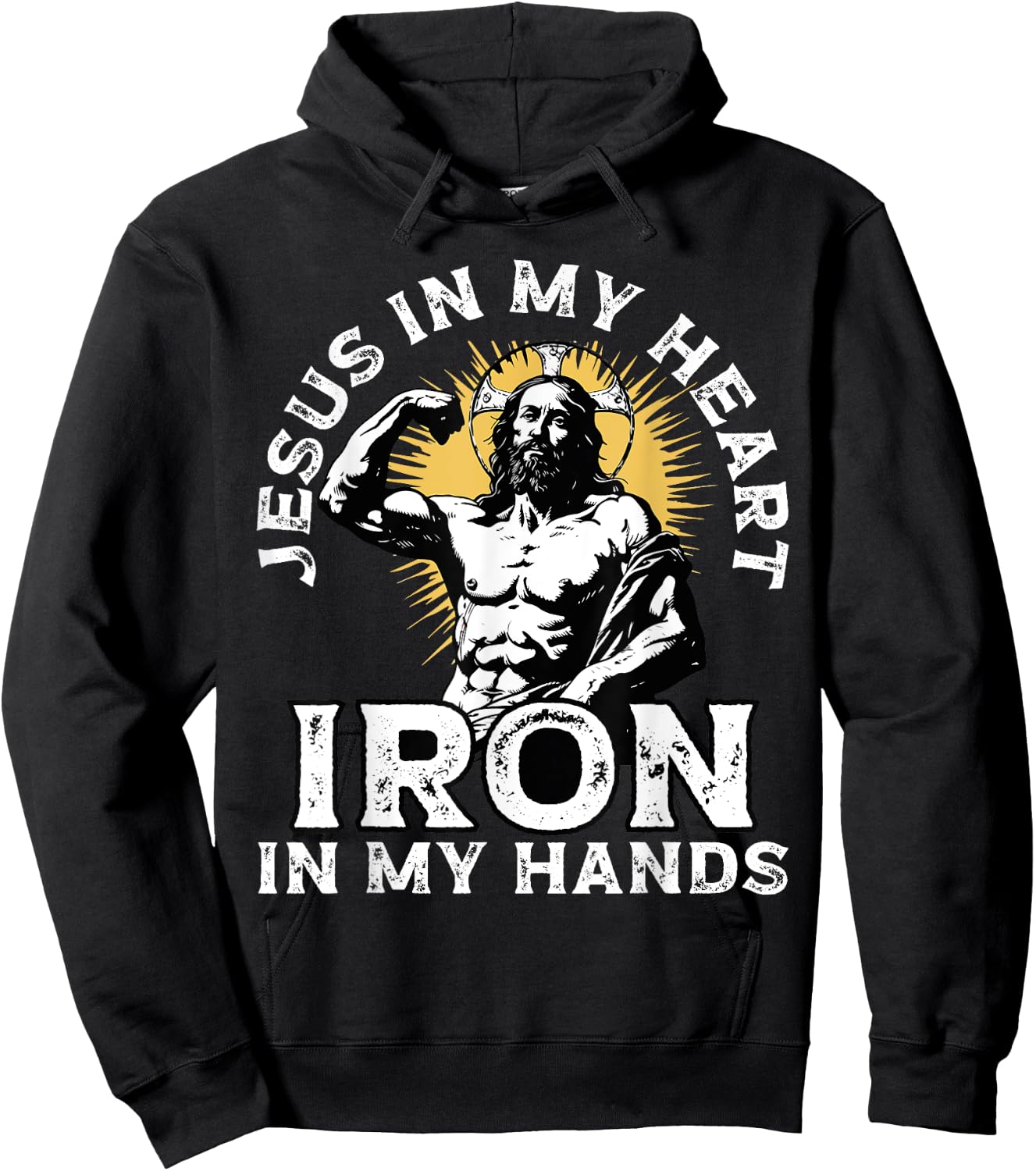 Gym And Jesus Christian Bodybuilder Religious Bodybuilding Hoodie - Hoodie | Black
