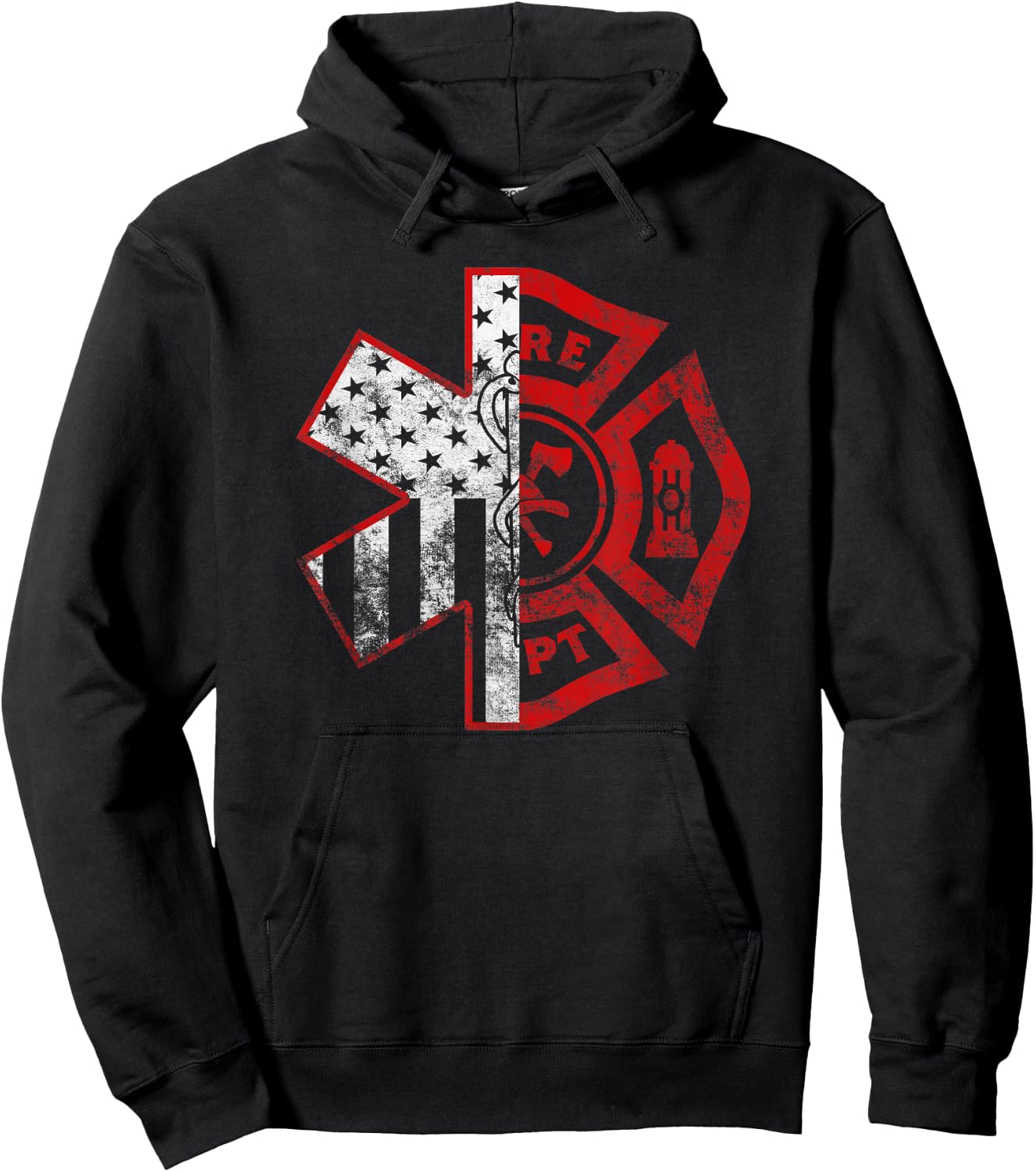Emergency Medical Services EMS EMT EMR Firefighter Paramedic Hoodie - Hoodie | Black