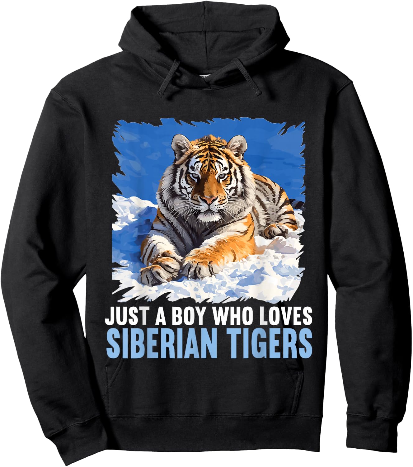Just a Boy who loves Siberian Tigers Siberian Tiger Hoodie - Hoodie | Black