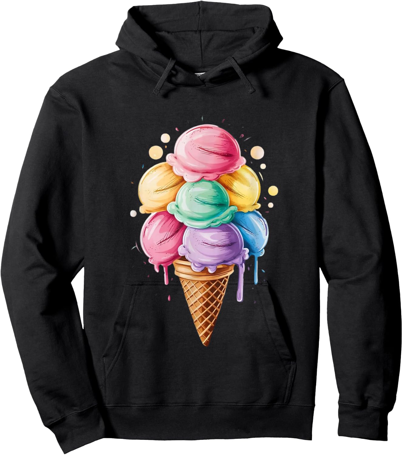 Ice Cream Gift Girls & Women - Ice Cream Cone Hoodie - Hoodie | Black