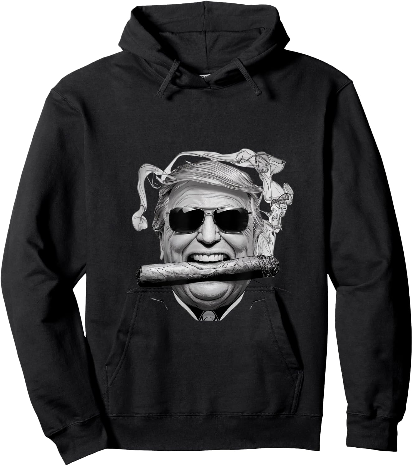 Motorcycle Trump Trump with a Cigar Victory X-Small Black Cartoon Hoodie - Hoodie | Black