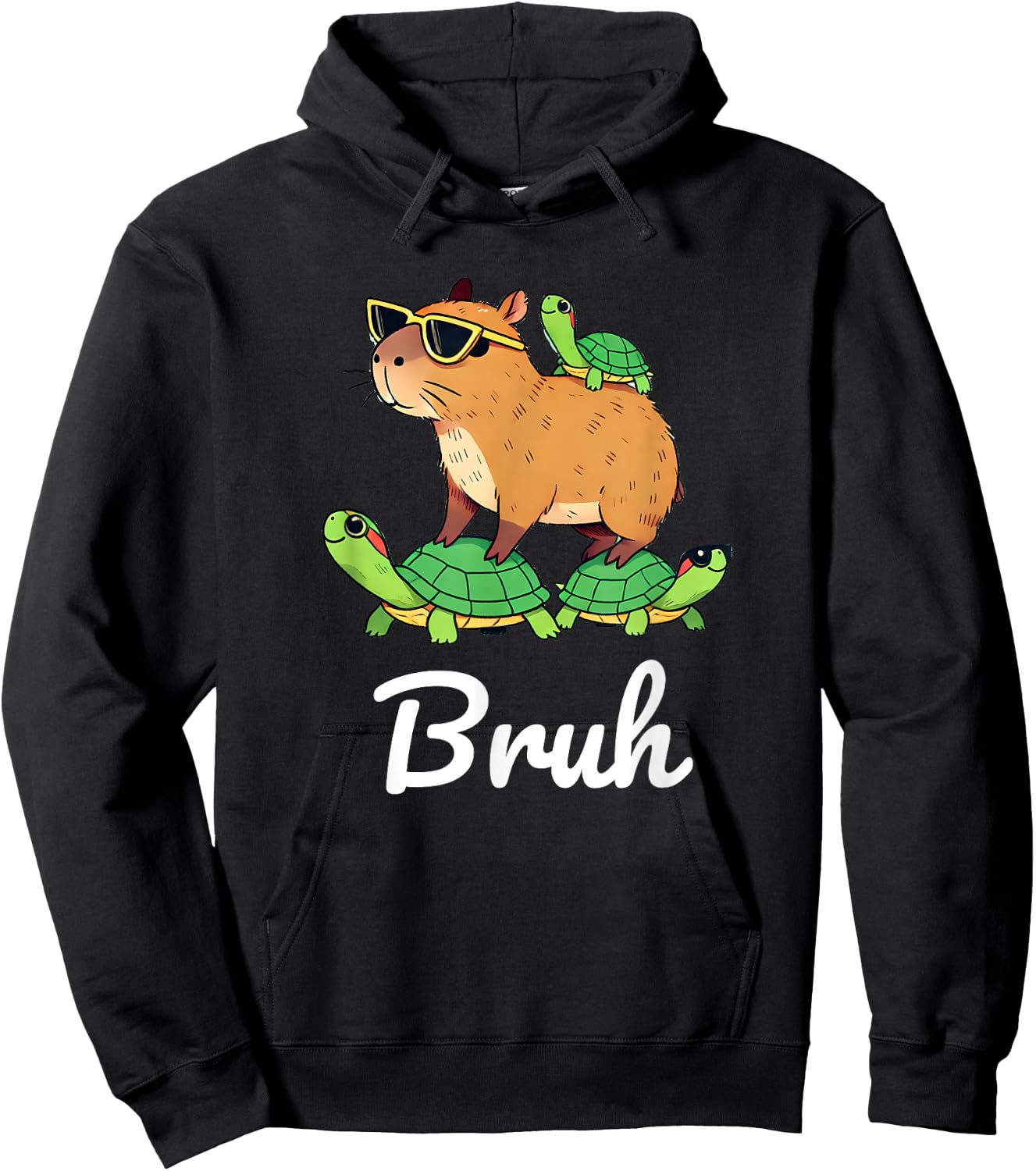 Bruh Capybara Capybaras meme Retro Lover Gifts Rodent Funny Hoodie - Hoodie | Black