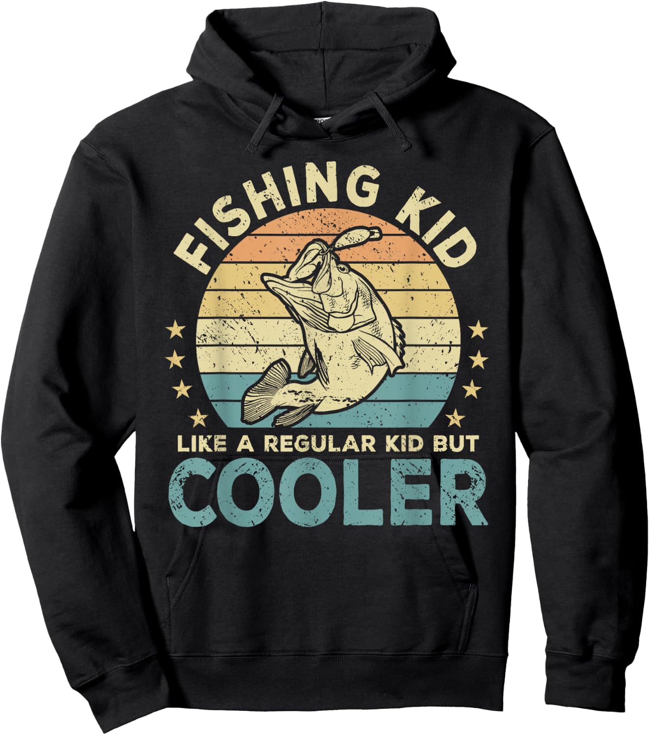 Fishing Kid Fish Funny Fisherman Hoodie - Hoodie | Black