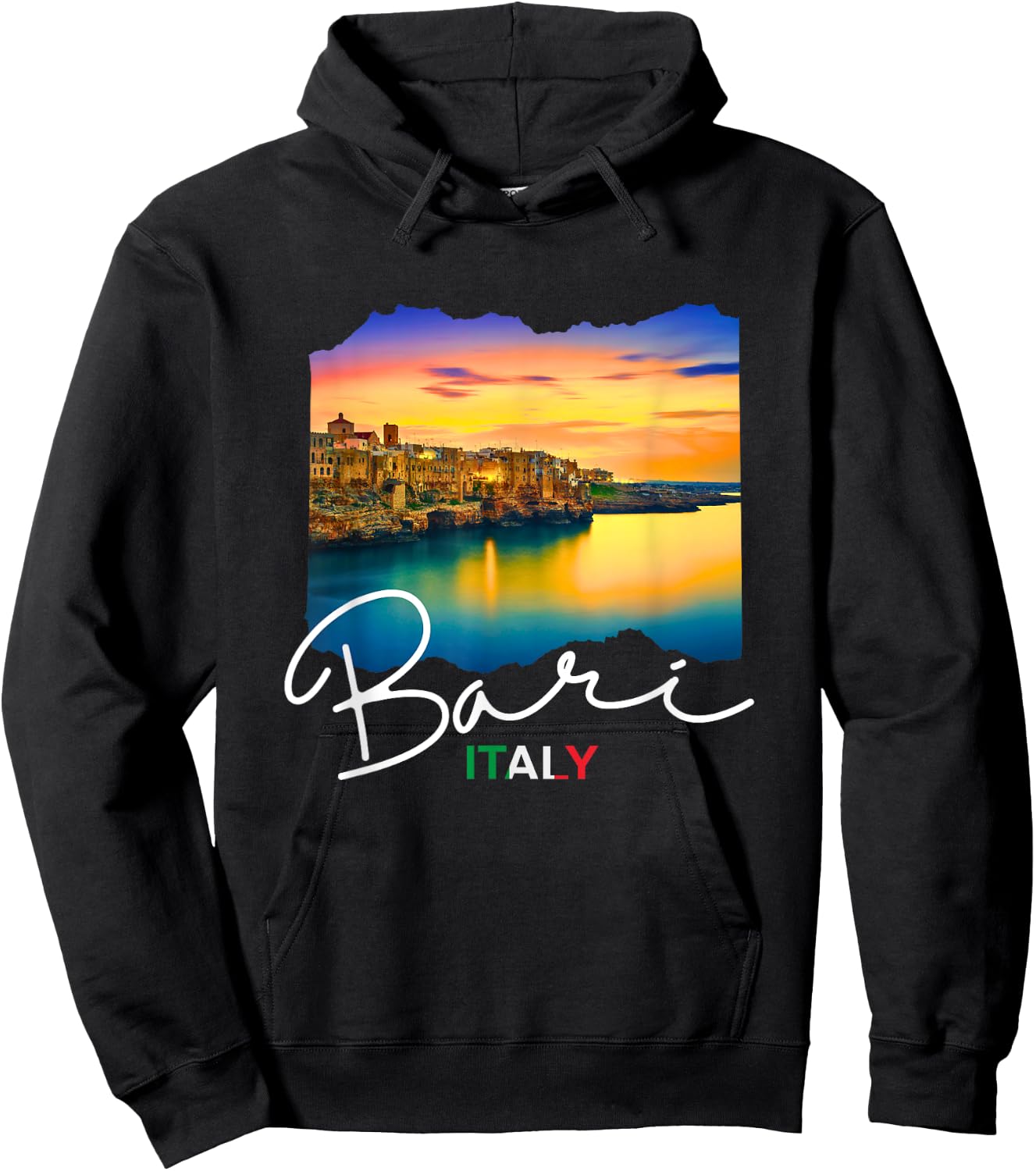 Italy Bari Souvenir / Sunset in Bari Italy Hoodie - Hoodie | Black