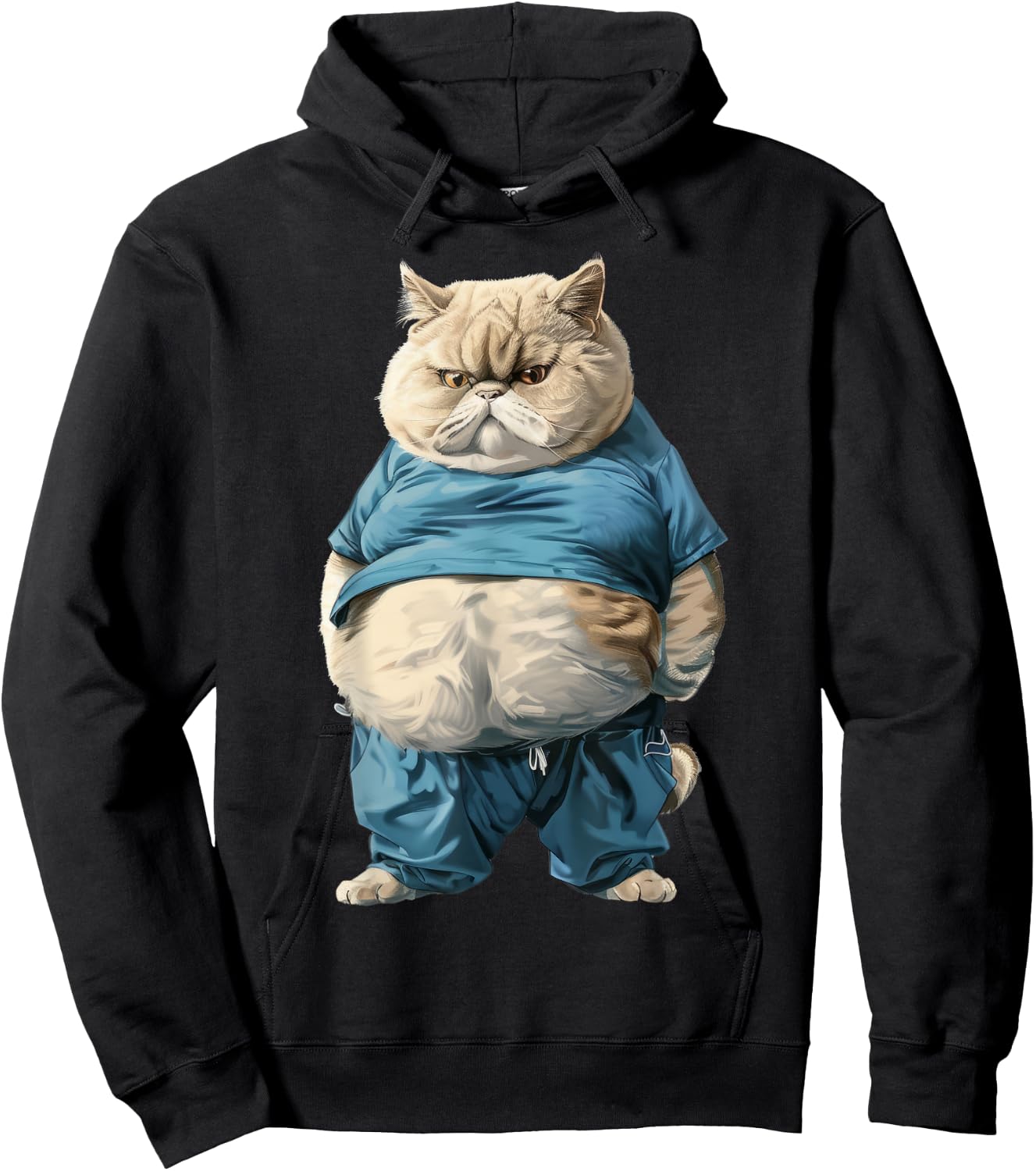 Nourjoy Funny Fat Cat Art Design Fat Kitten Cat Lover , Small, Black Hoodie - Hoodie | Black