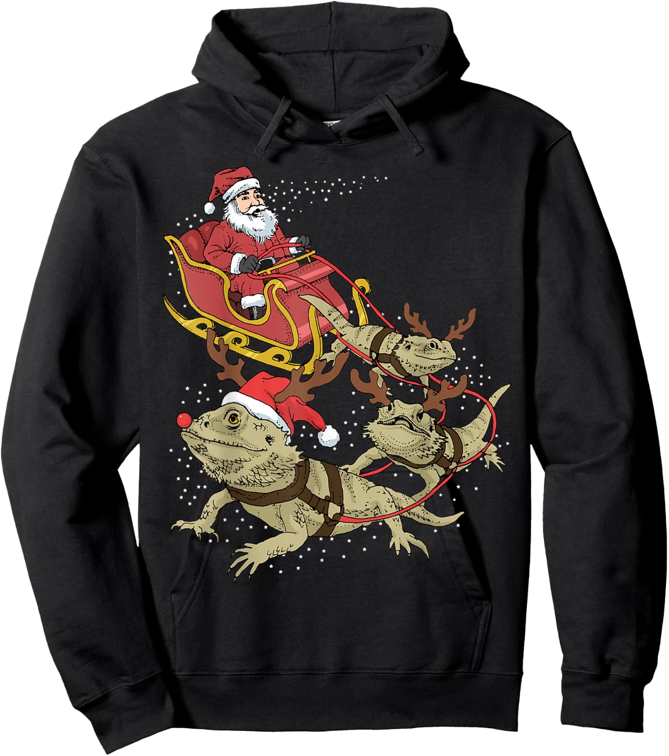 Bearded Dragon Christmas Hoodie - Hoodie | Black