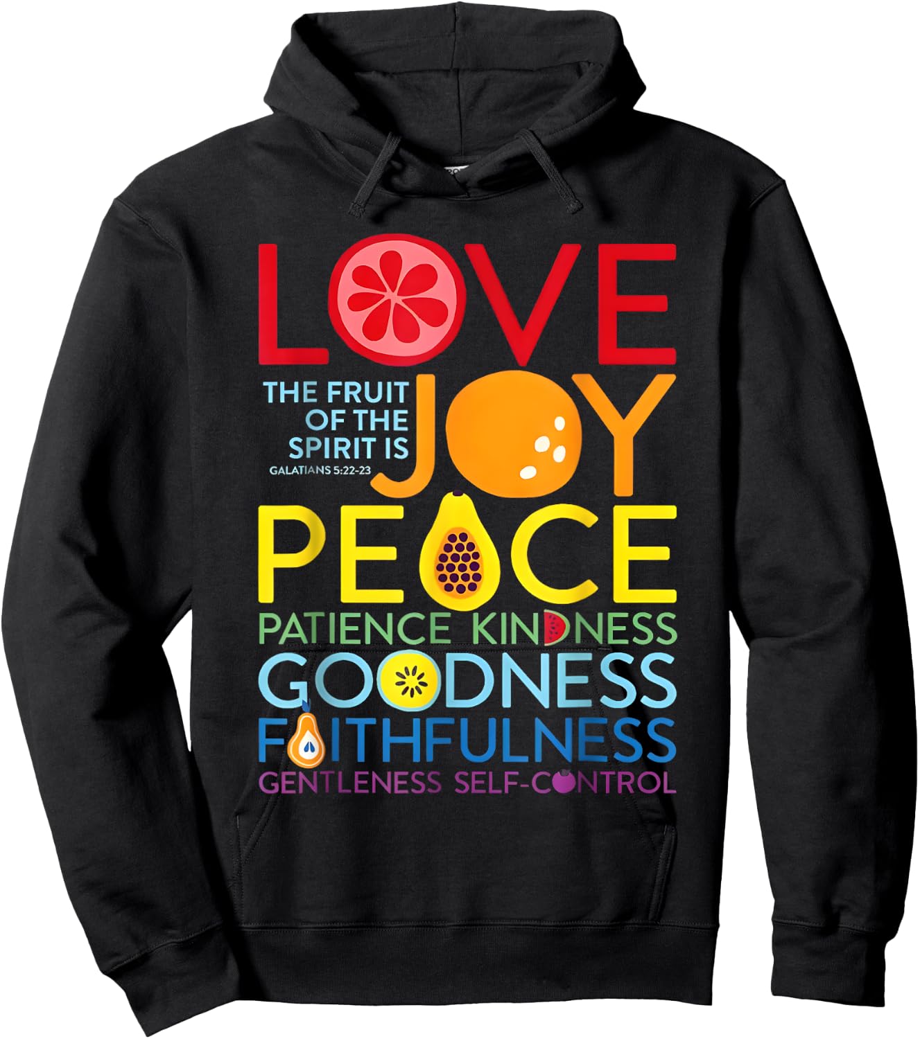 Christian Bible Verse Fruit Of The Spirit Galatians 5:22 God Hoodie - Hoodie | Black