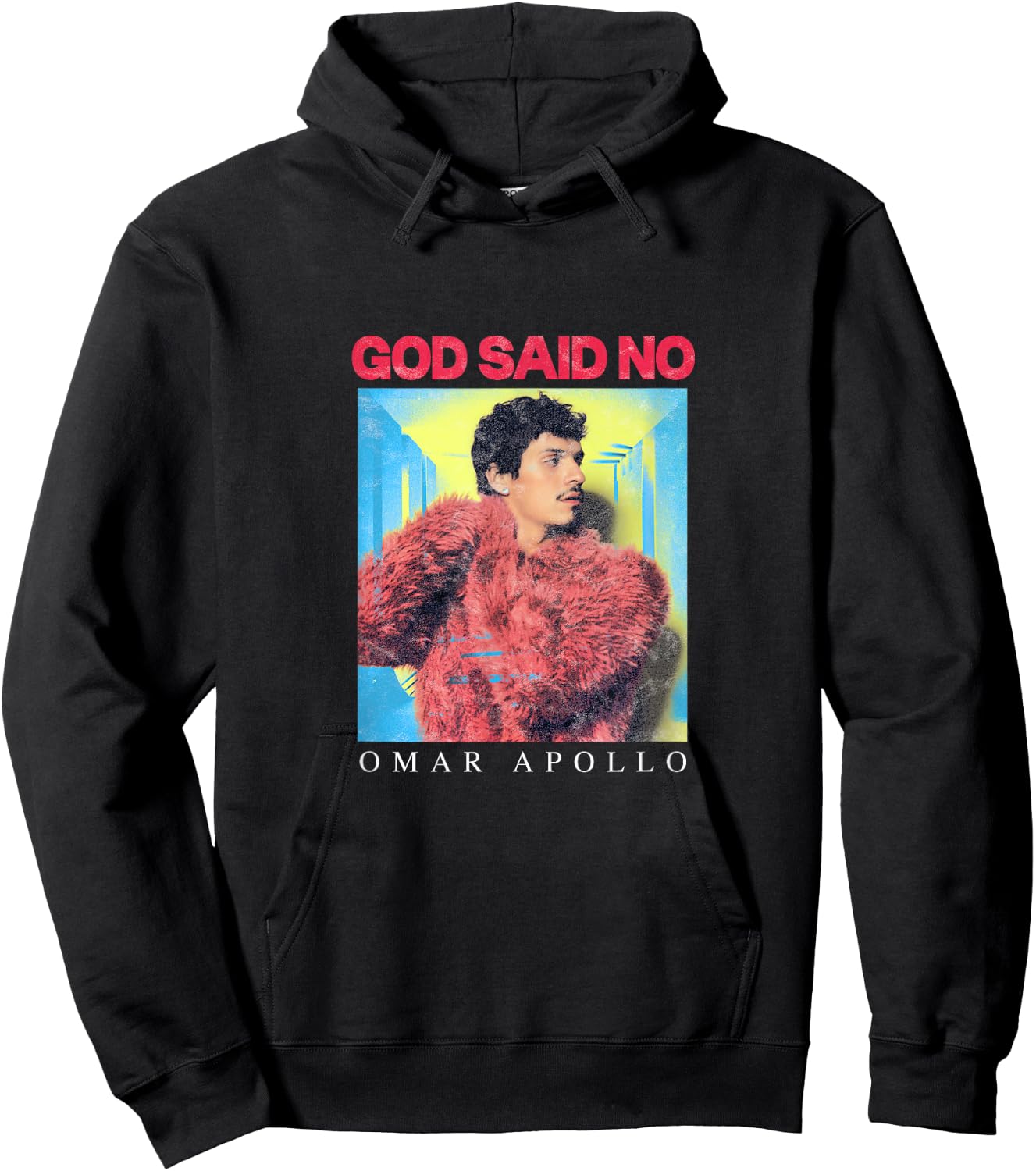 Omar Apollo God Said No Box , Small, Black Hoodie - Hoodie | Black