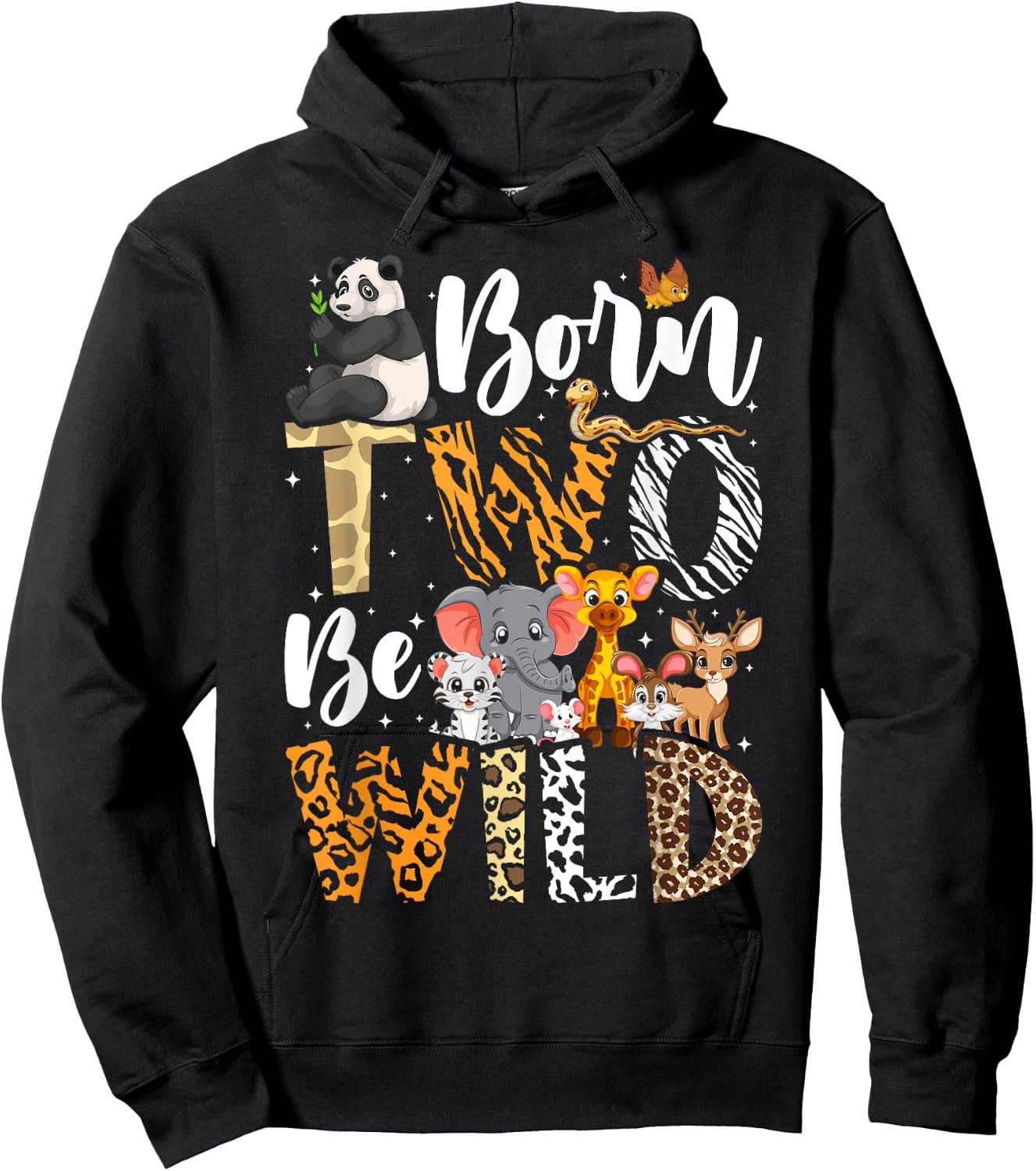 Born 2 Be Wild Birthday Decorations Girl Boy Baby Lion 2nd Hoodie - Hoodie | Black