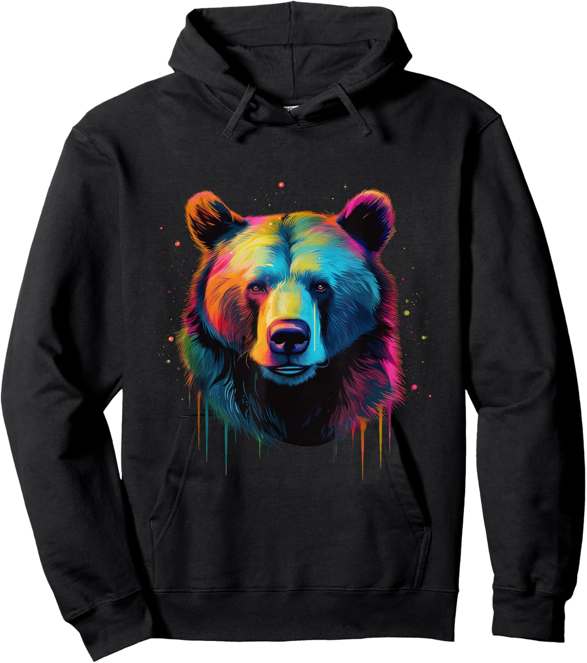 Grizzly Bear Lovers Pop Art Big Grizzly Bear Hoodie - Hoodie | Black