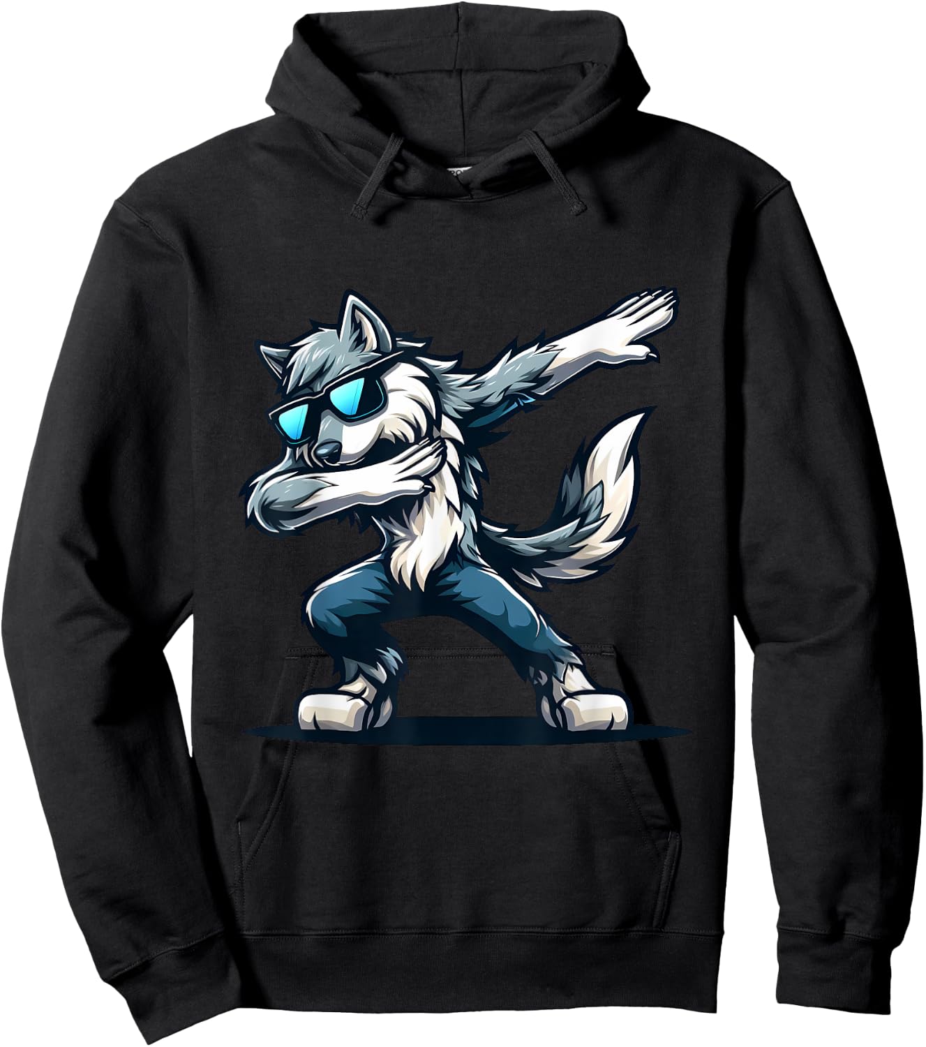 Funny Dab Timber Wolf Dancing Dabbing Wolf Hoodie - Hoodie | Black