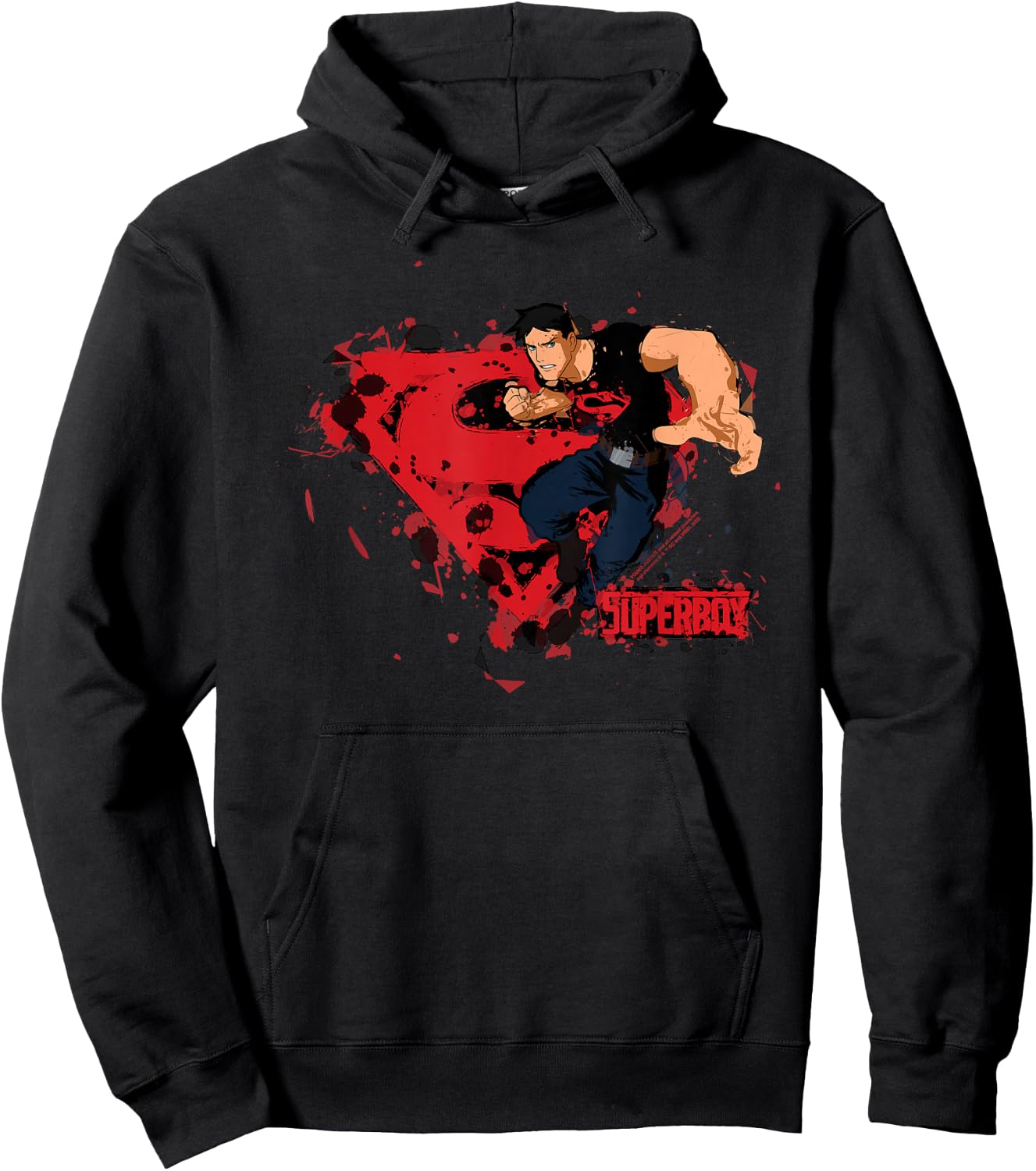 Young Justice Superboy Super Splatter Logo Hoodie - Hoodie | Black