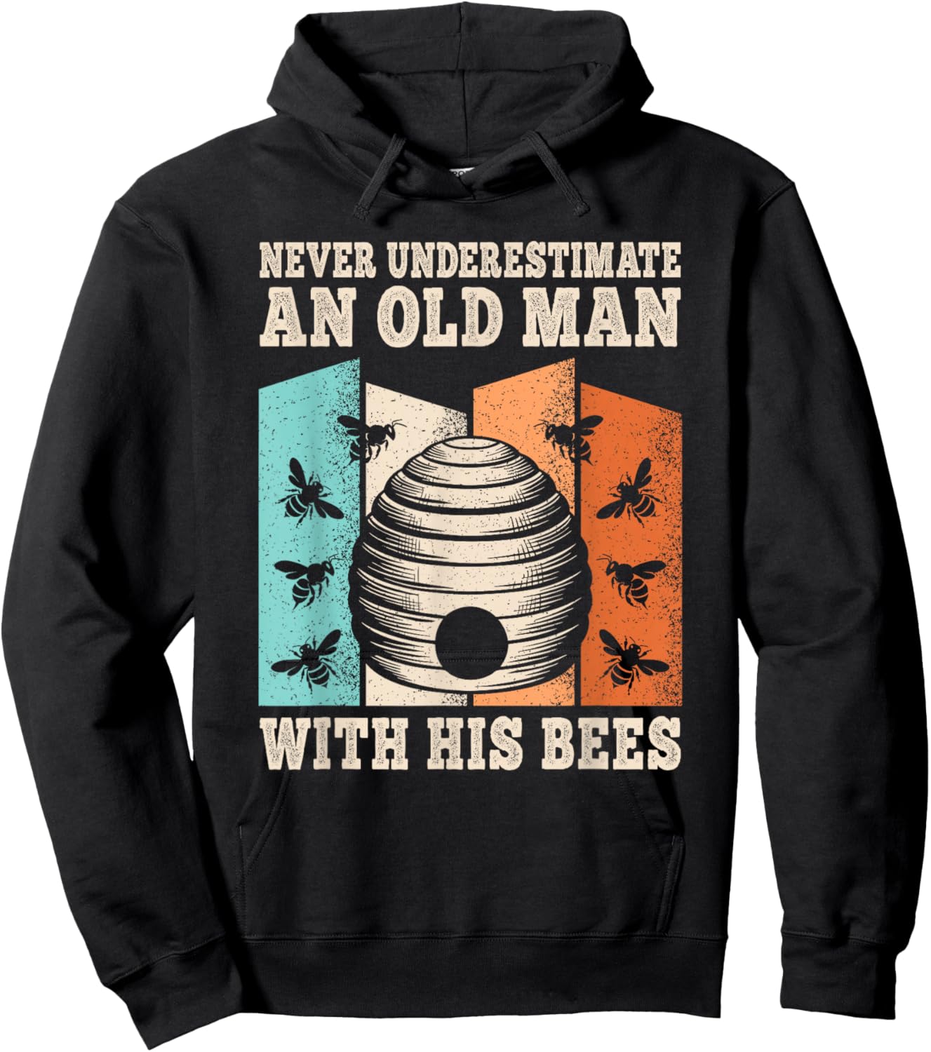 Never Underestimate An Old Man With His Bees Beekeeper Men Hoodie - Hoodie | Black
