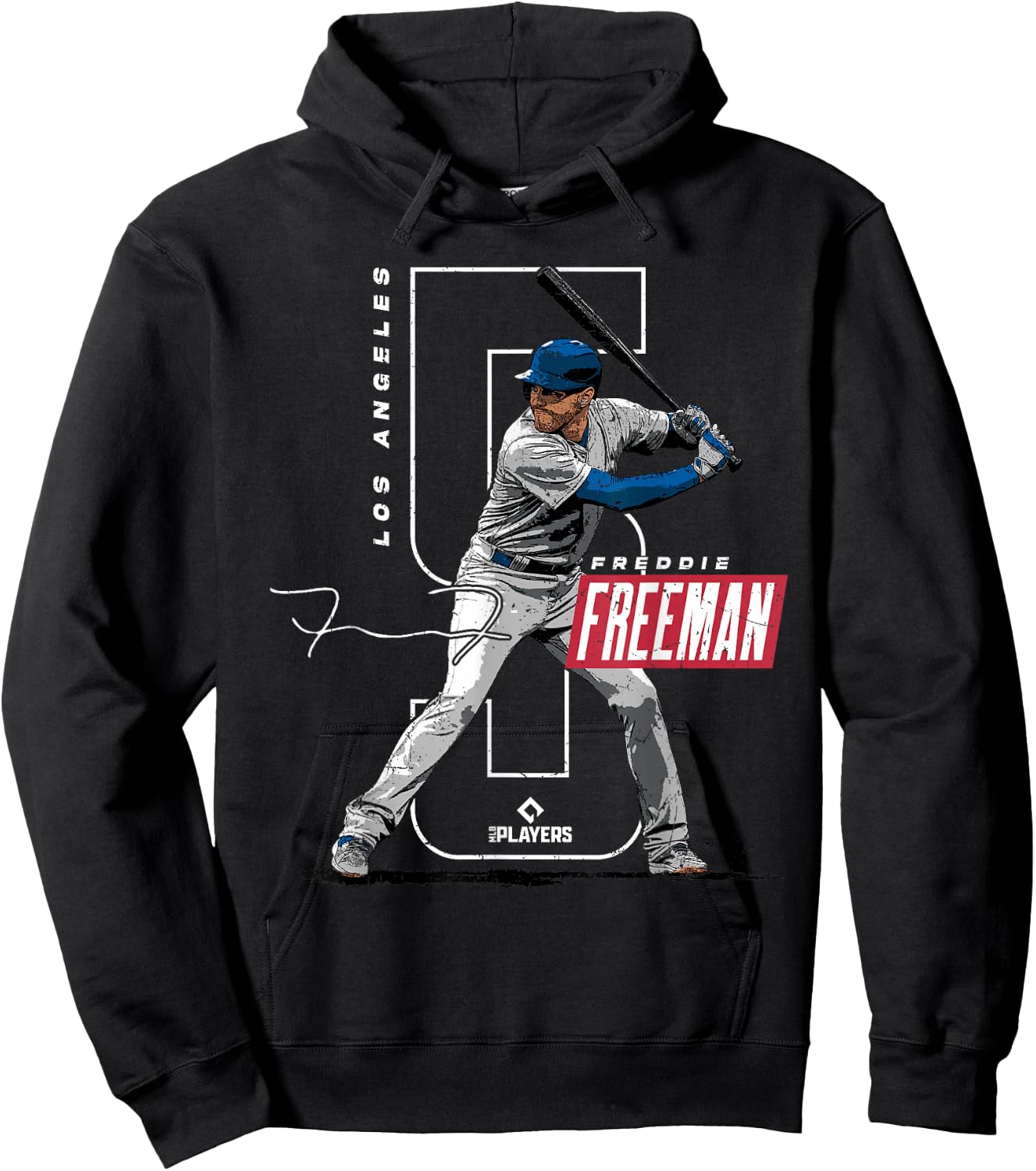 License Champs Freddie Freeman | Los Angeles Baseball Players | MLBFRE3002 , Small, Blue Hoodie - Hoodie | Black