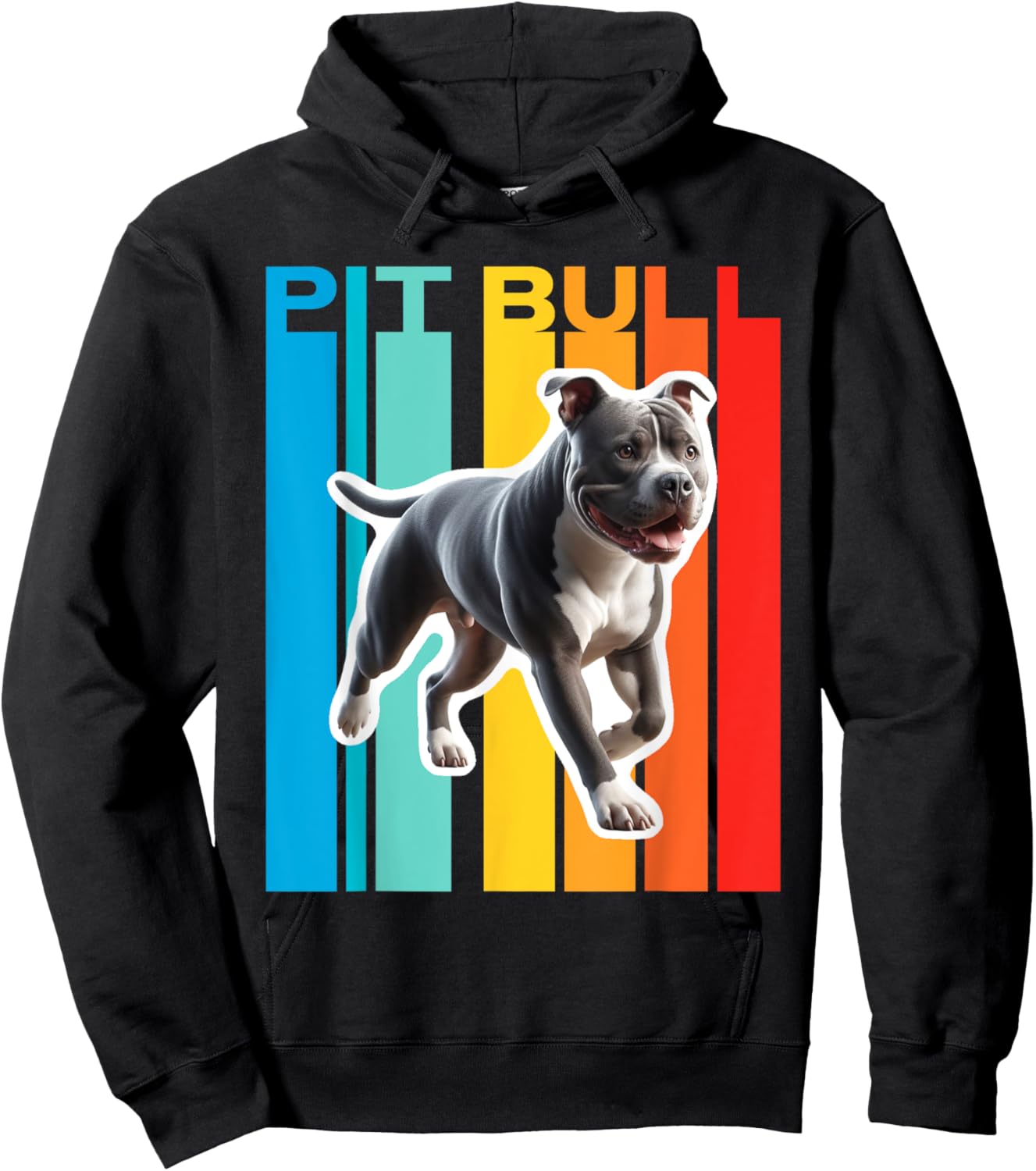 Colorful Pit Bull Hoodie - Hoodie | Black