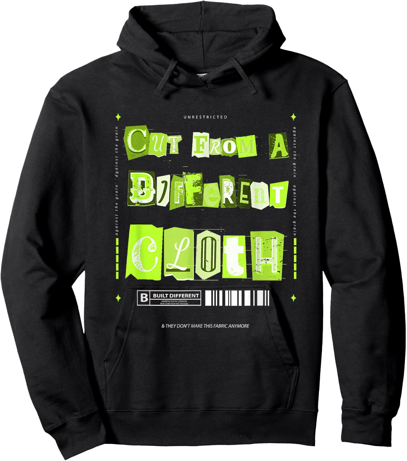 Green Cut From A Different Cloth Green Hoodie - Hoodie | Black