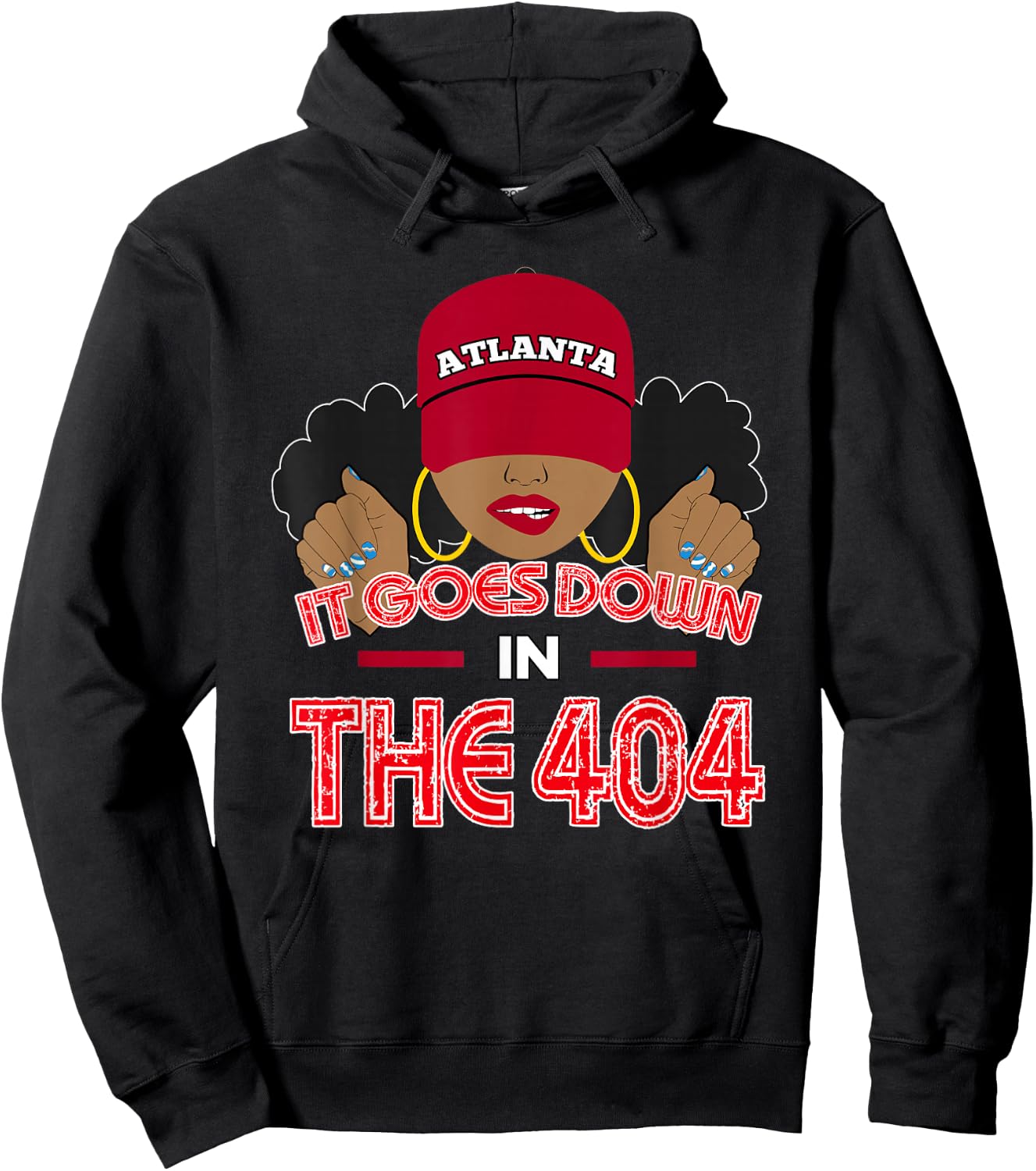 From 404 Atlanta Black Woman Afro Puffs Sassy Hoodie - Hoodie | Black