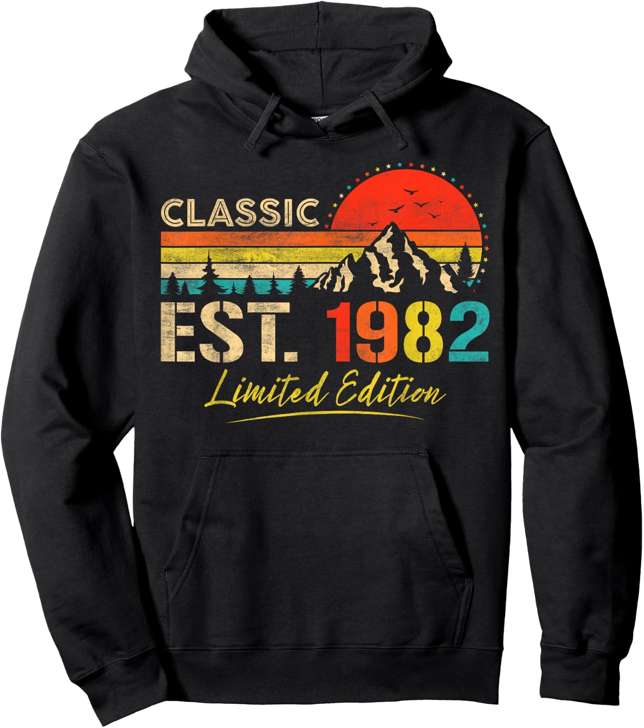 Classic Est 1982 Limited Edition Men Women Vintage Birthday Hoodie - Hoodie | Black