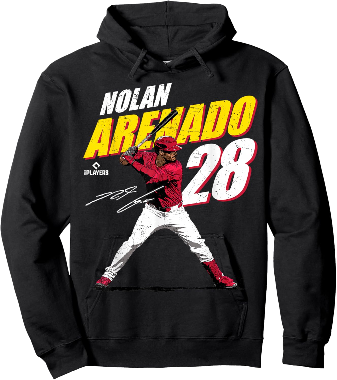 License Champs Nolan Arenado MLBPA St. Louis Baseball Fan , Grey, Small, -Adults, Short Sleeve Hoodie - Hoodie | Black