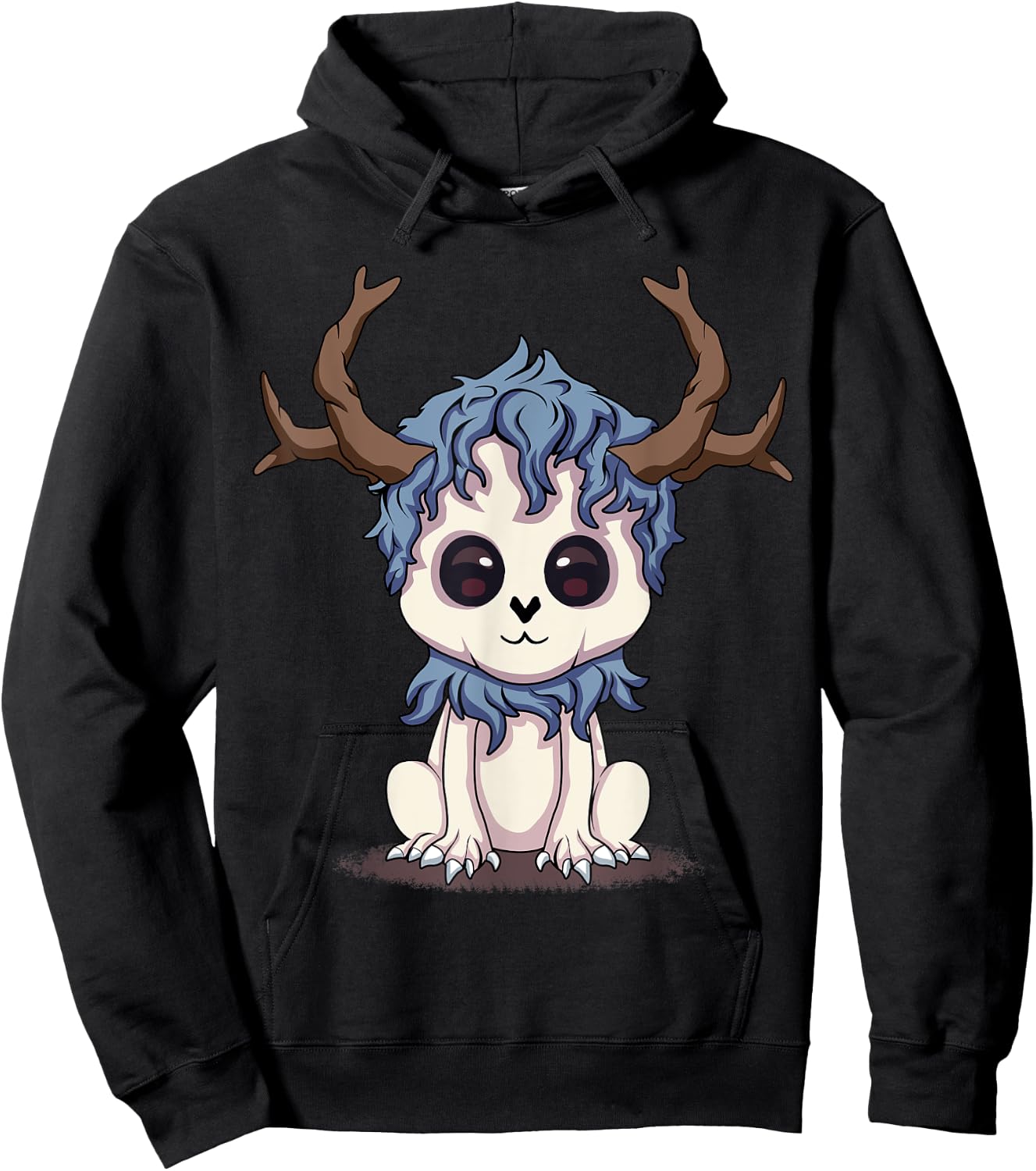 Wendigo Cute Cryptid Kawaii Monster Funny Local Cryptid Hoodie - Hoodie | Black