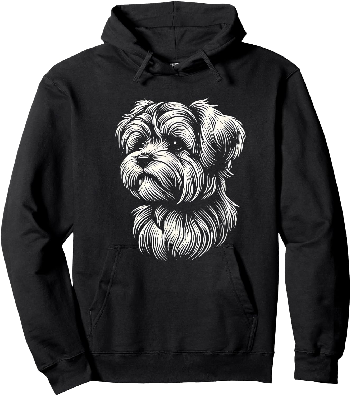 Morkie Dog Face Art Design And Men Hoodie - Hoodie | Black