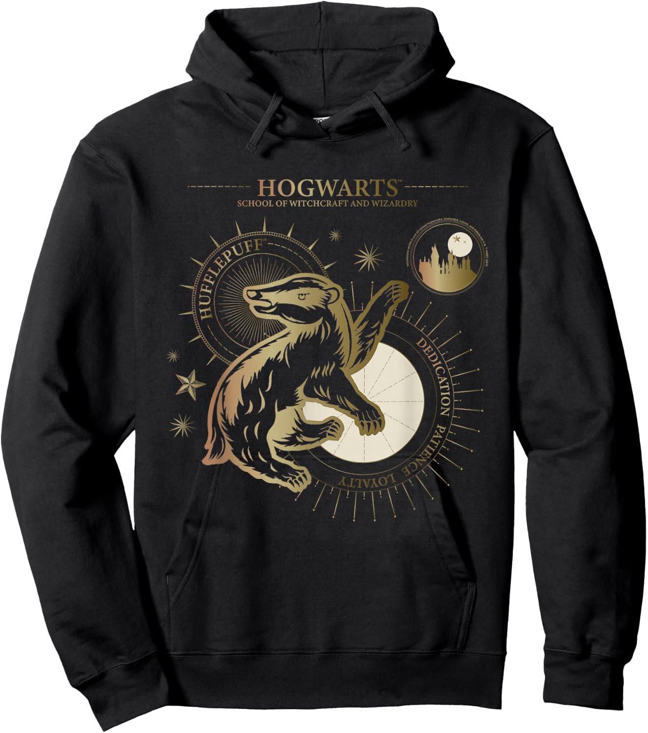 Harry Potter Dedication, Patience, Loyalty, Hufflepuff Hoodie - Hoodie | Black