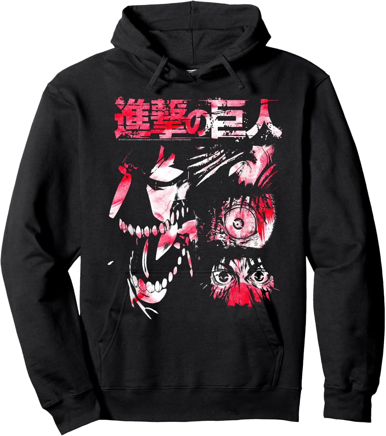 Attack on Titan Titan Transformation Watercolor Anime Hoodie - Hoodie | Black
