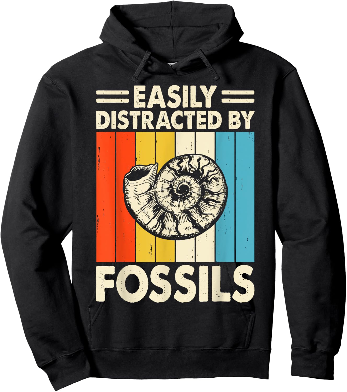 Easily Distracted by Fossils Funny Hunting Fossil Hoodie - Hoodie | Black